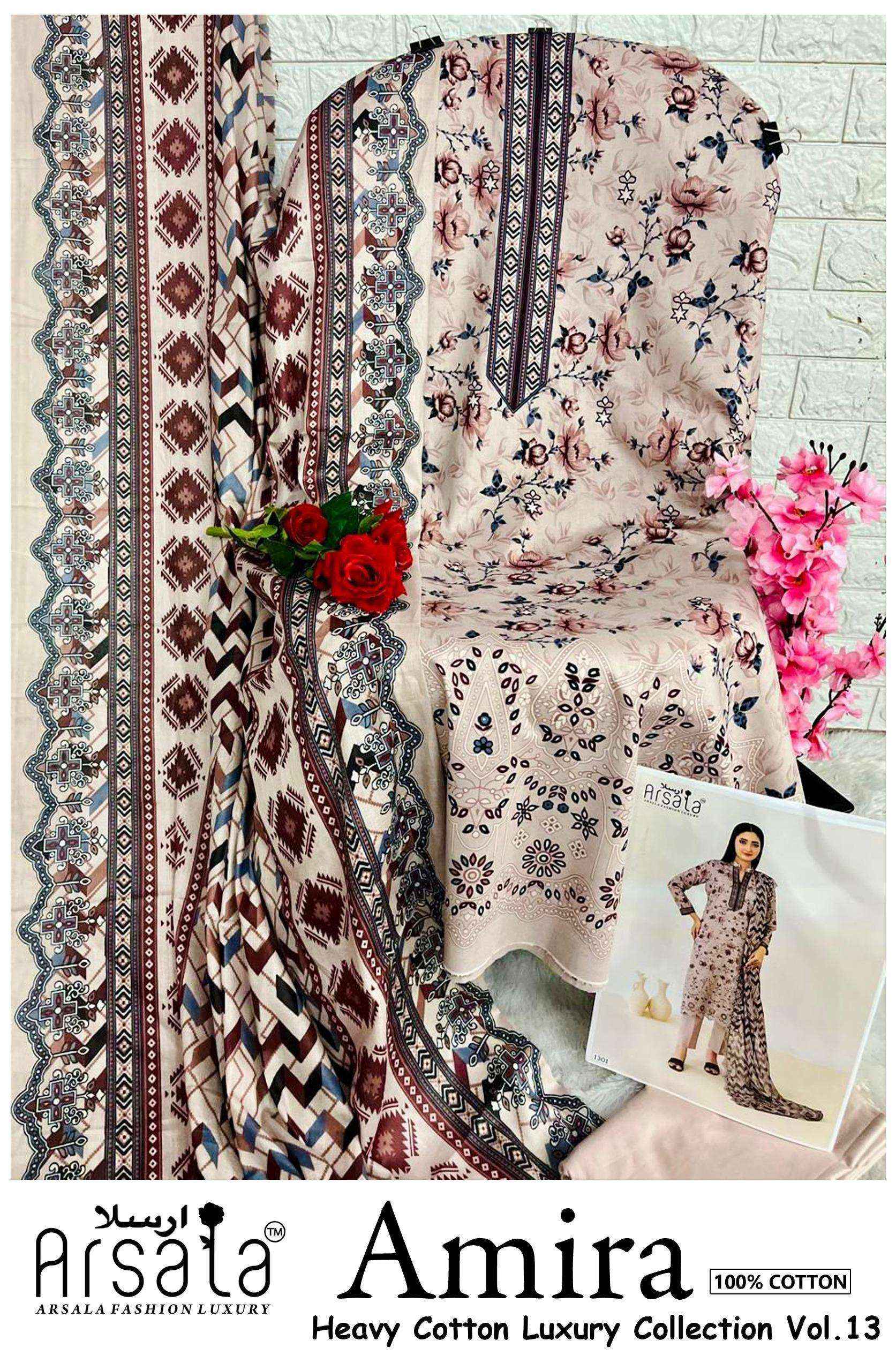 Arsala Fashion Amira Vol 13 Cotton Dress Material Wholesale Price ( 6 pcs Catalogue )