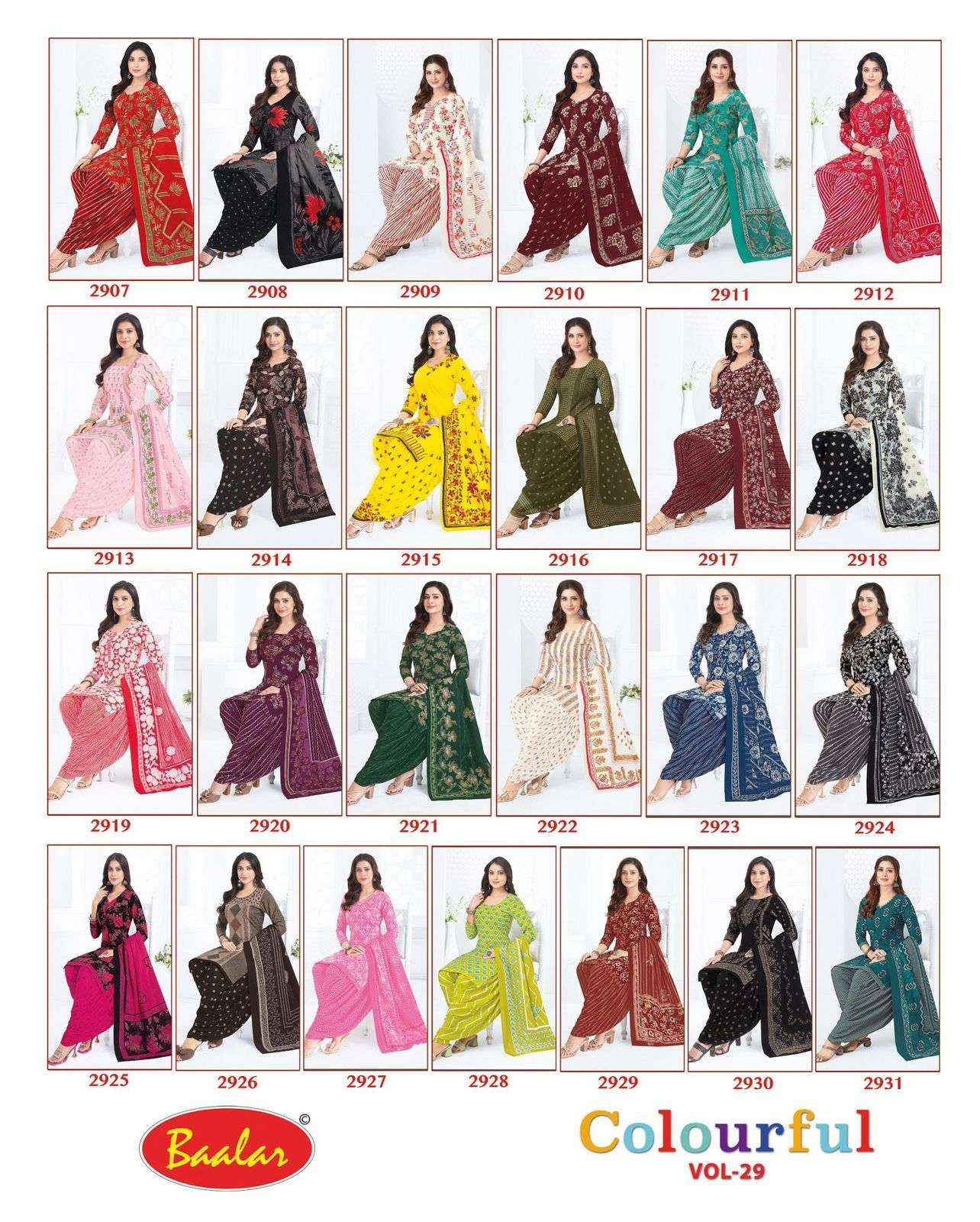 Baalar Colourful Vol 29 Pure Cotton Dress Material Wholesale Price ( 36 pcs Catalogue )