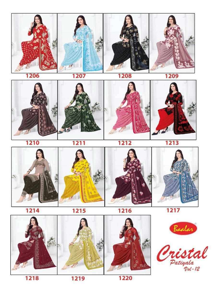 Baalar Crystal patiyala Vol 12 Cotton Wholesale Dress Material 15 pcs Catalogue