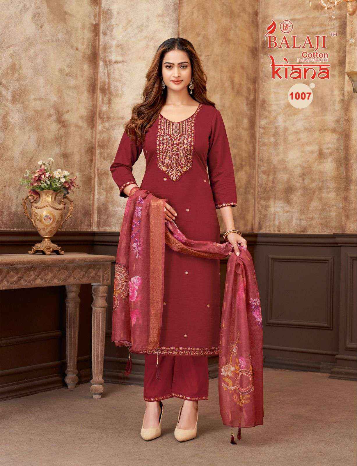 Balaji Cotton Kiana Premium Wear Kurti Pant Dupatta Set Dress Collection ( 8 Pcs Catalog )