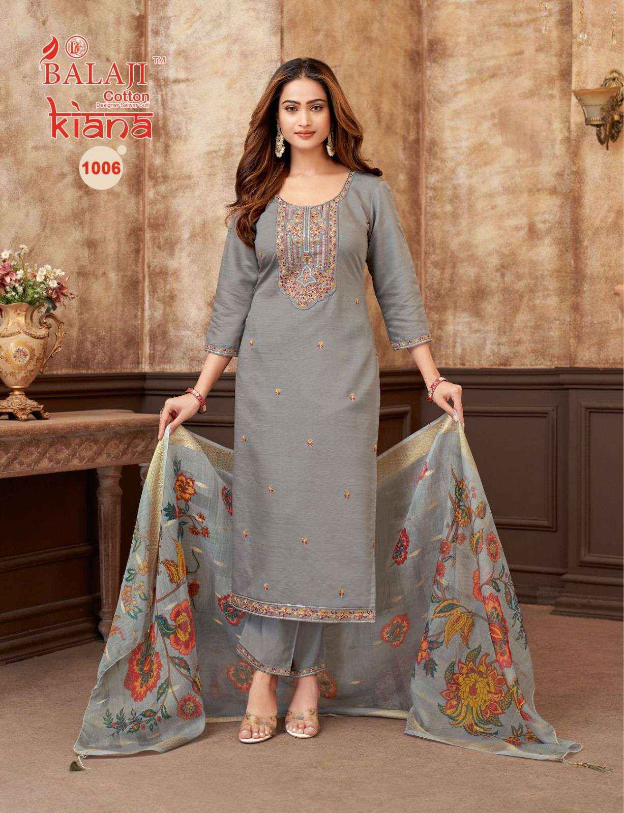 Balaji Cotton Kiana Premium Wear Kurti Pant Dupatta Set Dress Collection ( 8 Pcs Catalog )