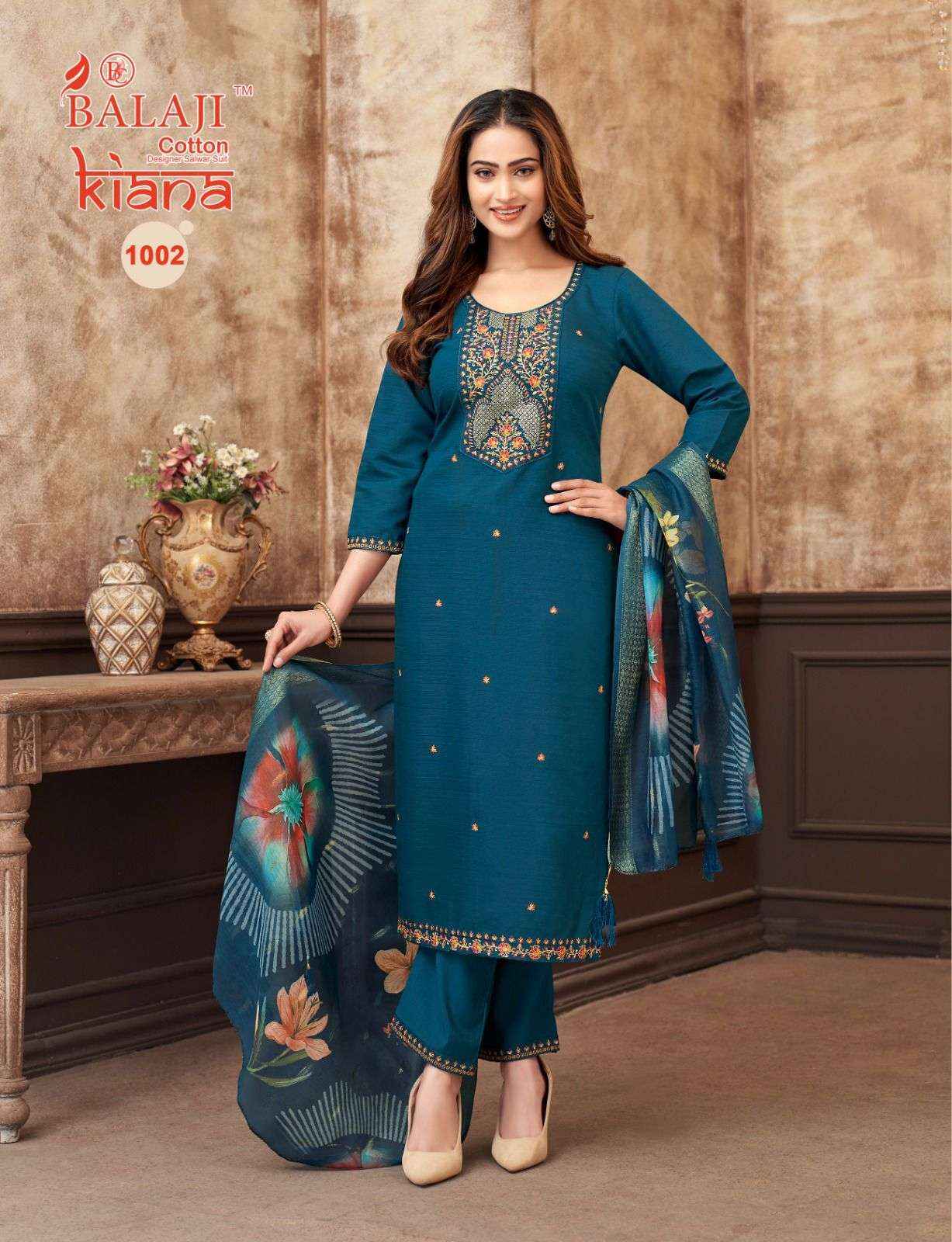 Balaji Cotton Kiana Premium Wear Kurti Pant Dupatta Set Dress Collection ( 8 Pcs Catalog )