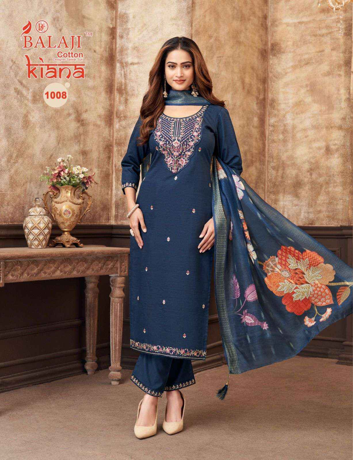 Balaji Cotton Kiana Premium Wear Kurti Pant Dupatta Set Dress Collection ( 8 Pcs Catalog )