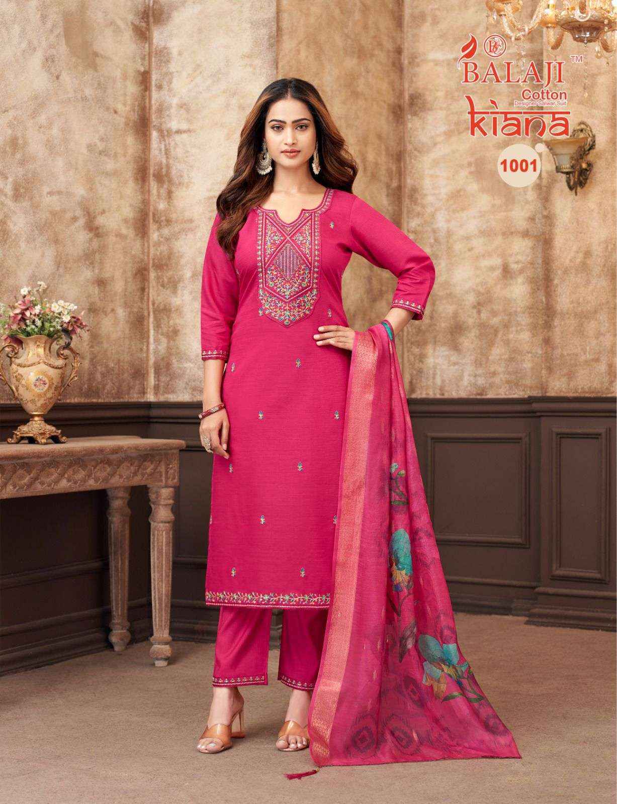 Balaji Cotton Kiana Premium Wear Kurti Pant Dupatta Set Dress Collection ( 8 Pcs Catalog )