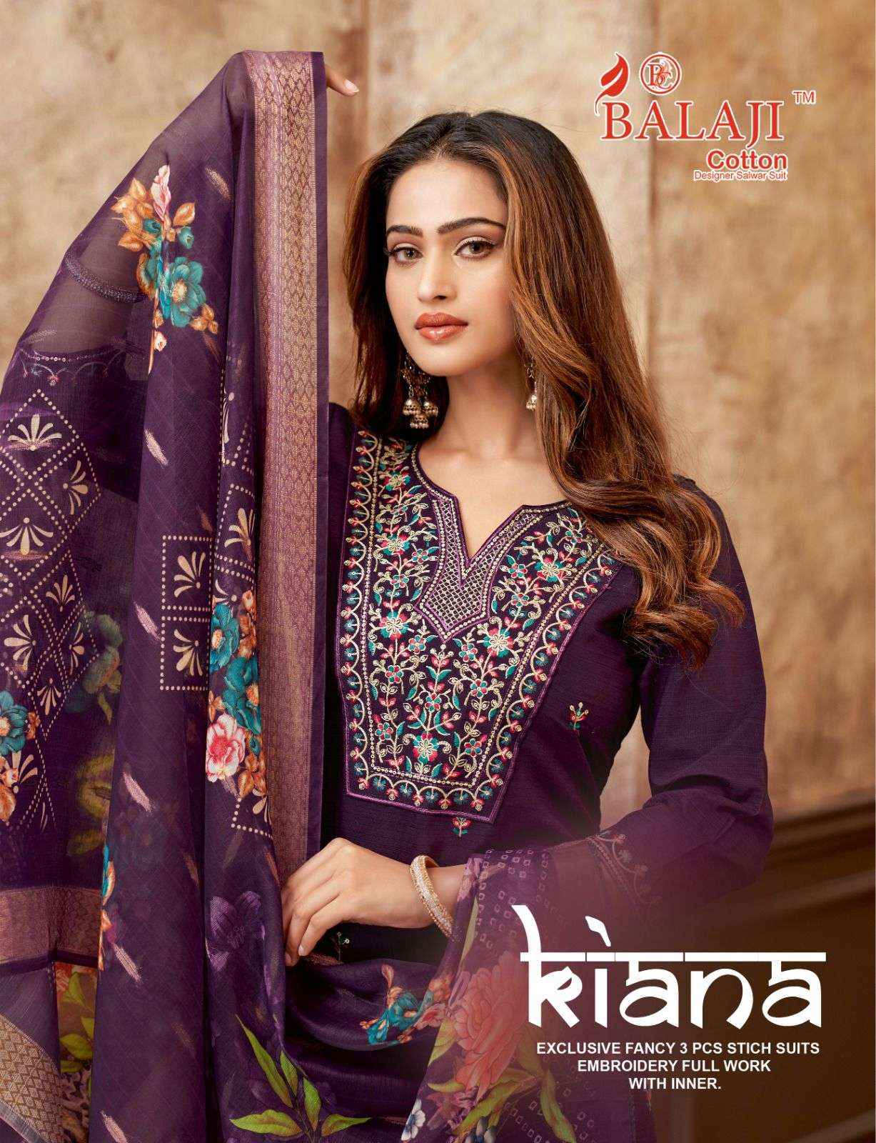 Balaji Cotton Kiana Premium Wear Kurti Pant Dupatta Set Dress Collection ( 8 Pcs Catalog )