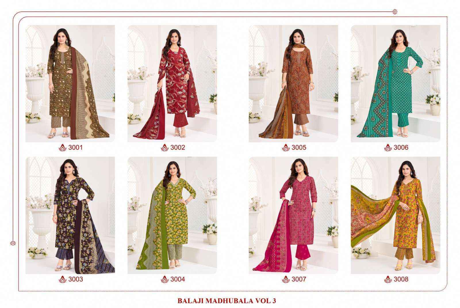 Balaji Madhubala Vol 3 Readymade Cotton Dress Collection ( 8 Pcs Catalog )