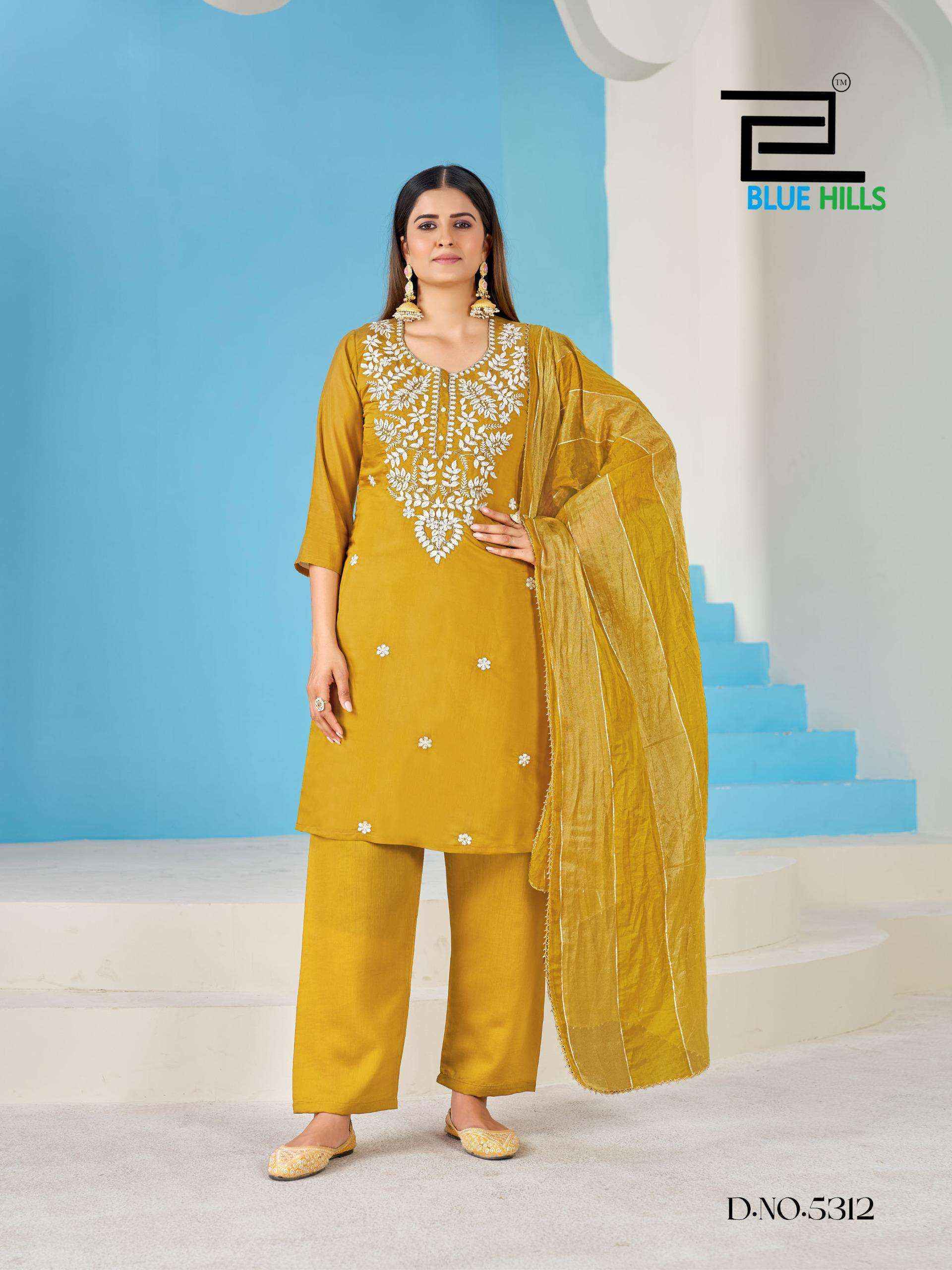 Blue Hills Kalpana Chanderi Silk Kurti Combo Wholesale Surat ( 4 pcs Catalogue )