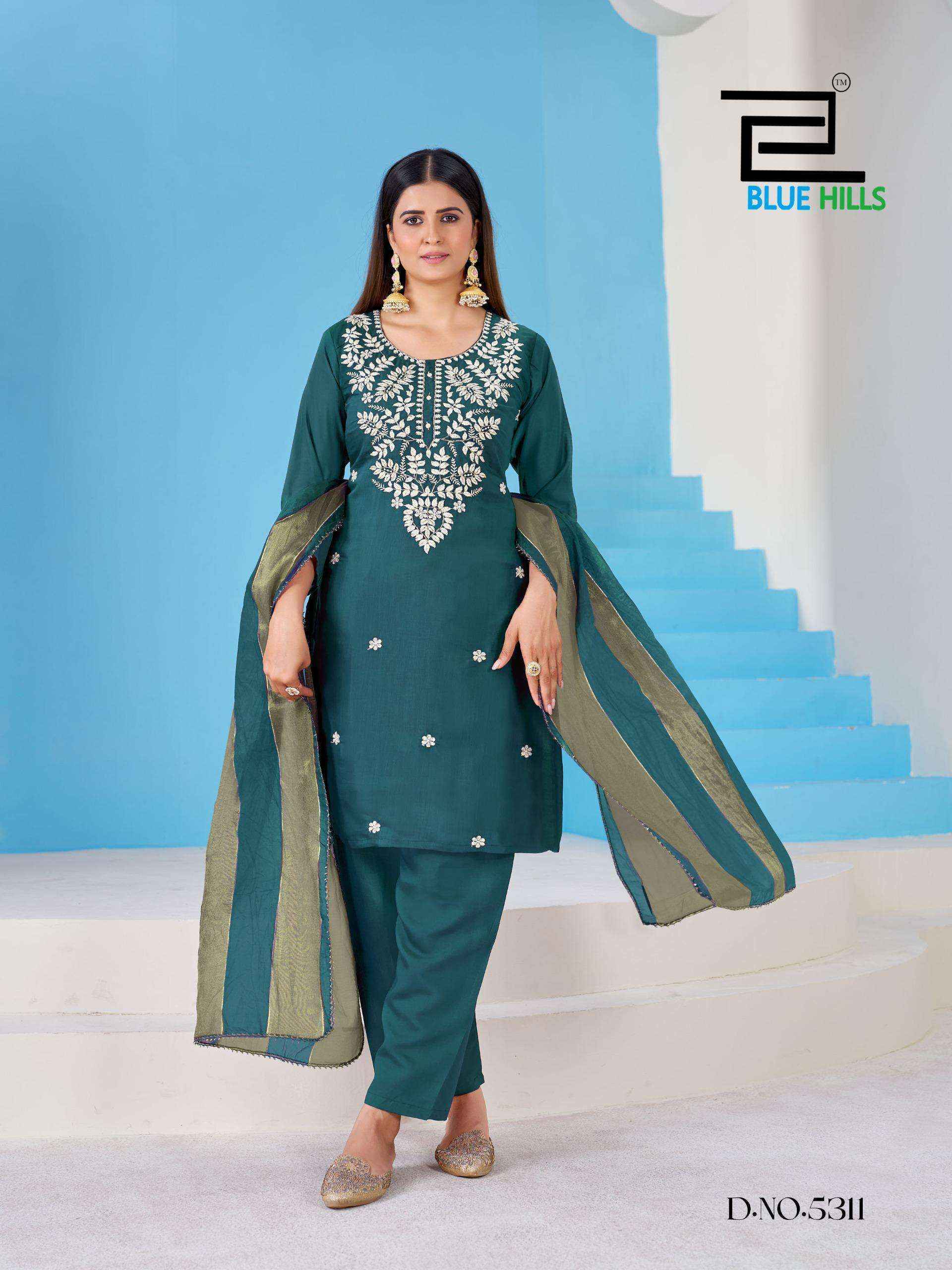 Blue Hills Kalpana Chanderi Silk Kurti Combo Wholesale Surat ( 4 pcs Catalogue )