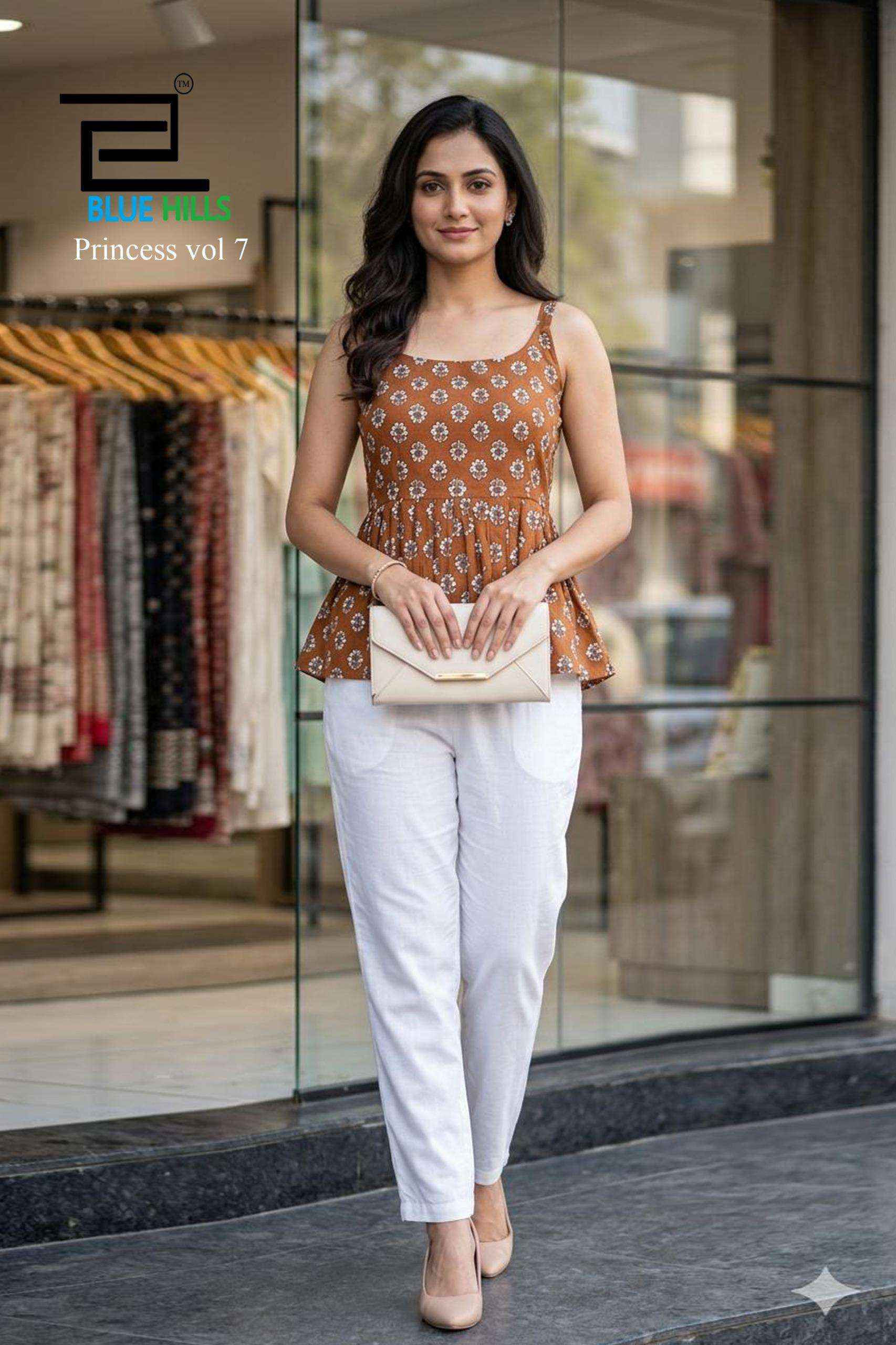 Blue Hills Princess Vol 7 Short Cotton Tunic Collection ( 6 Pcs Catalog )