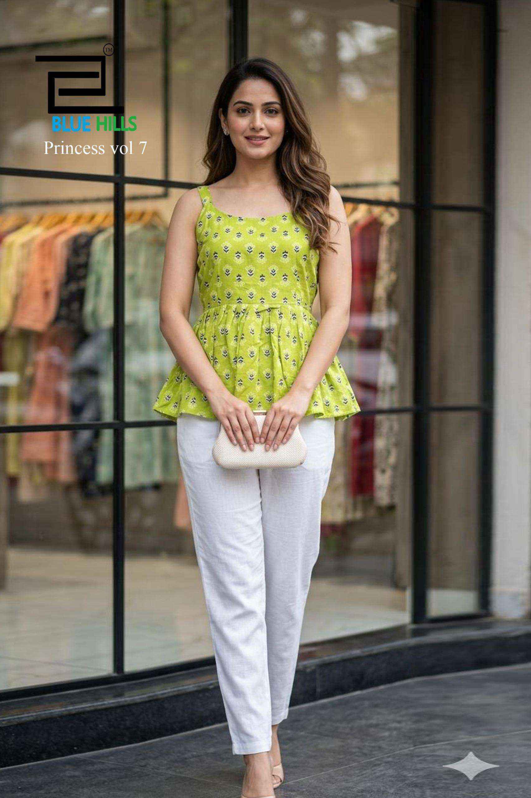 Blue Hills Princess Vol 7 Short Cotton Tunic Collection ( 6 Pcs Catalog )