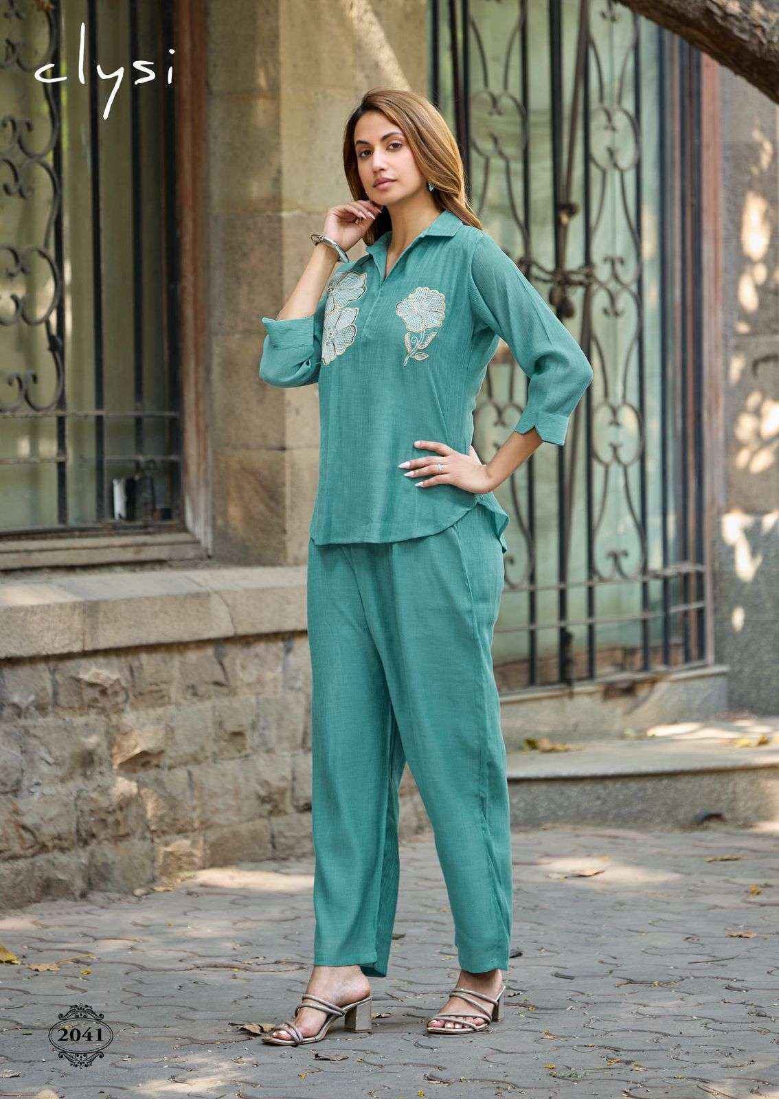 Clysi Avira Viscose Top With Bottom co ord set Wholesale Price ( 6 pcs Catalogue )