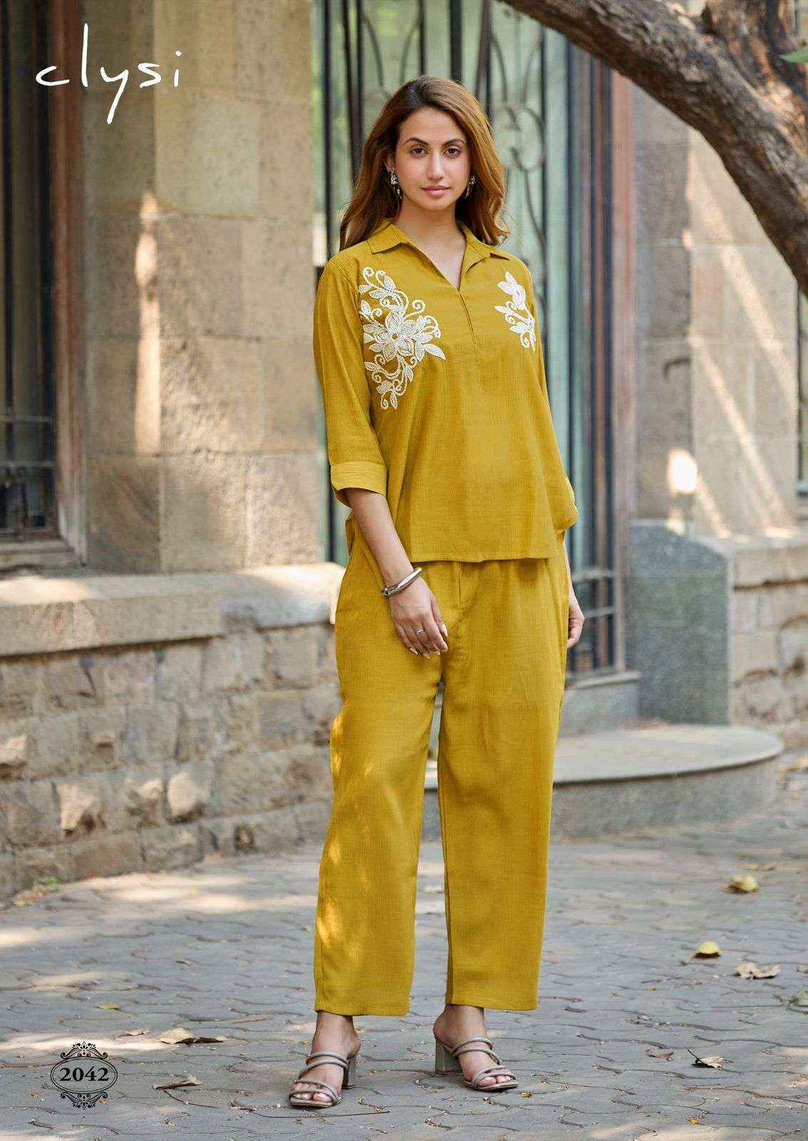 Clysi Avira Viscose Top With Bottom co ord set Wholesale Price ( 6 pcs Catalogue )