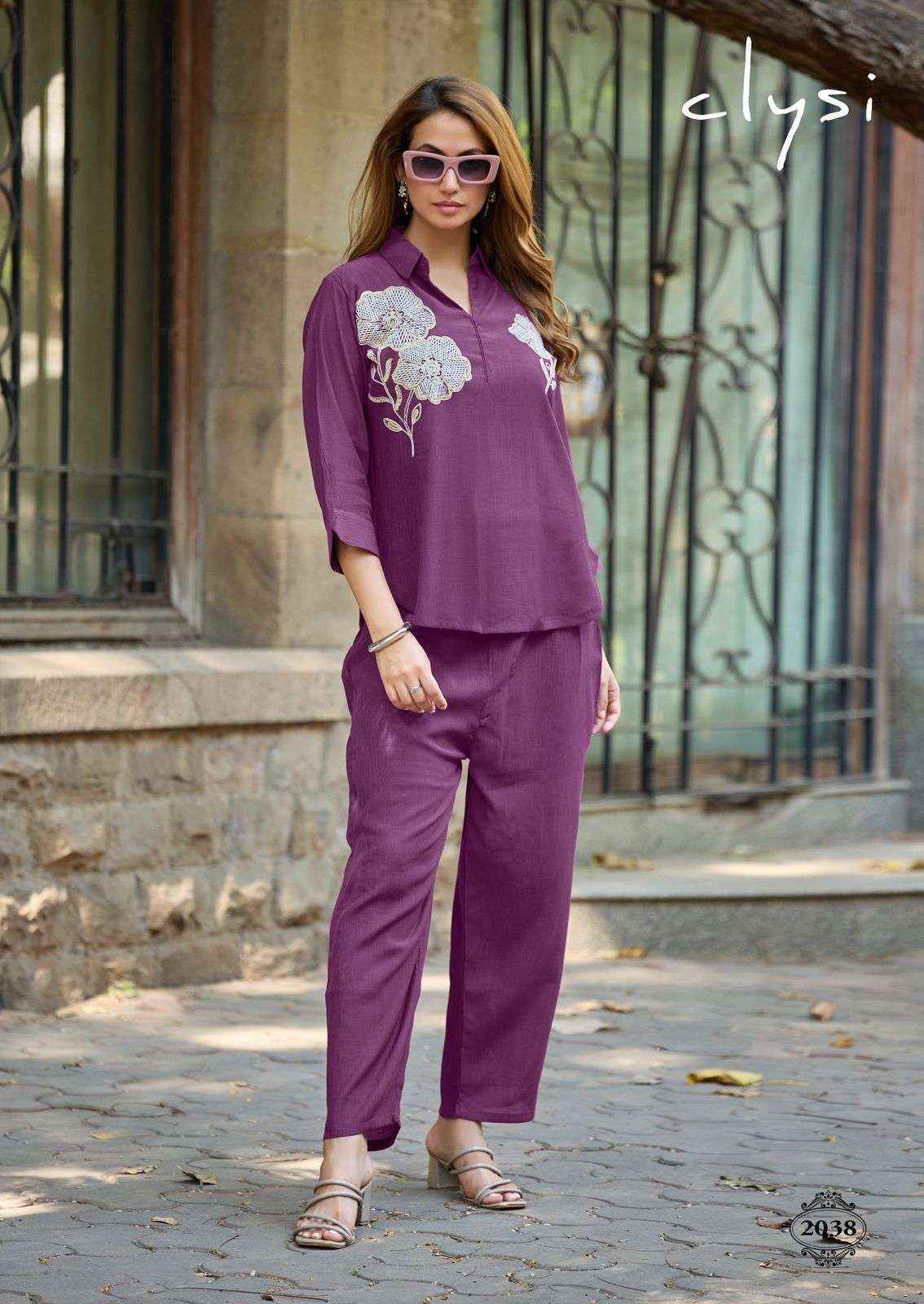 Clysi Avira Viscose Top With Bottom co ord set Wholesale Price ( 6 pcs Catalogue )