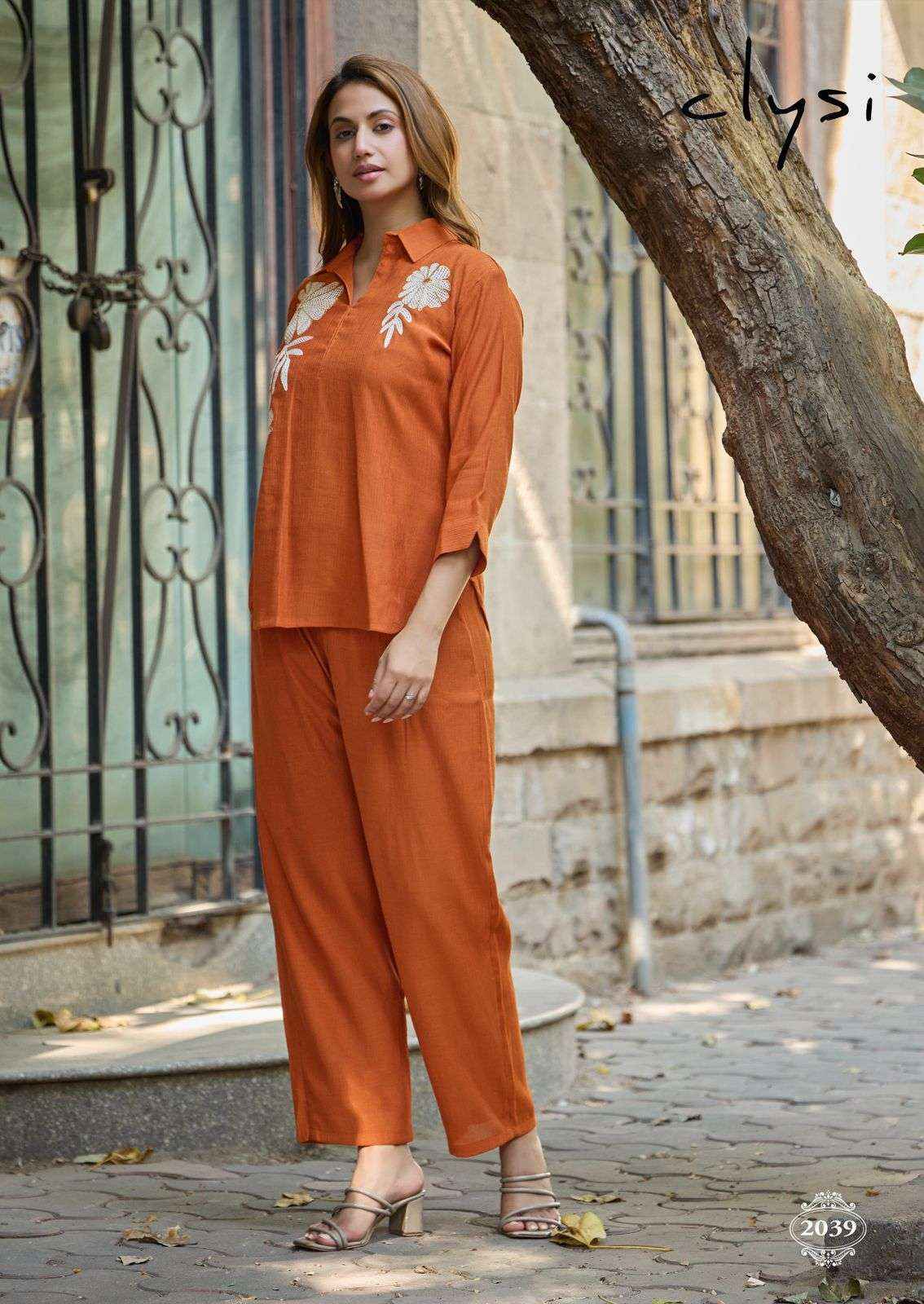 Clysi Avira Viscose Top With Bottom co ord set Wholesale Price ( 6 pcs Catalogue )