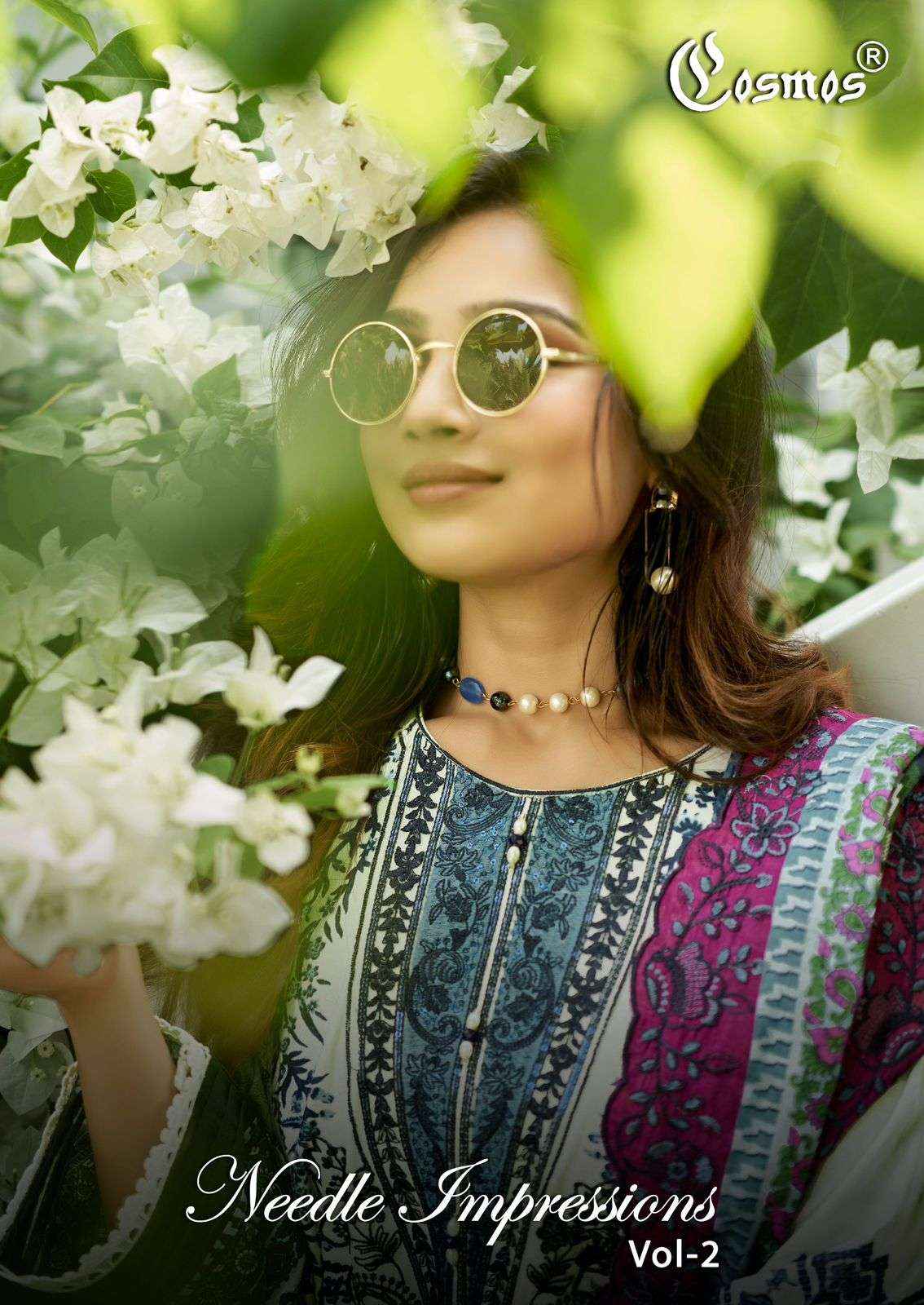 Cosmos Needle Impressions Vol 2 Lawn Cotton Dress Material Wholesale Price ( 8 Pcs Catalogue )
