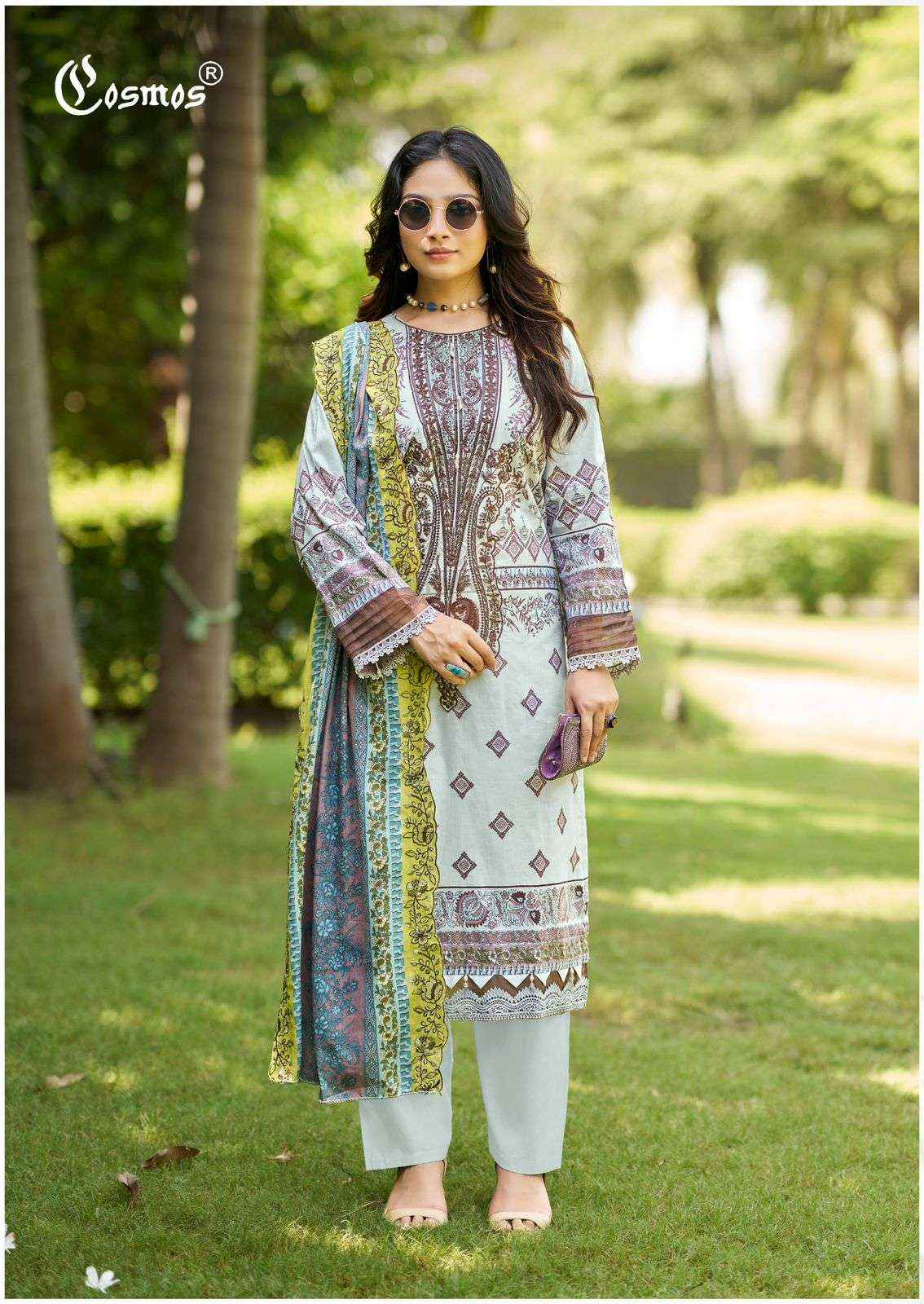 Cosmos Needle Impressions Vol 2 Lawn Cotton Dress Material Wholesale Price ( 8 Pcs Catalogue )
