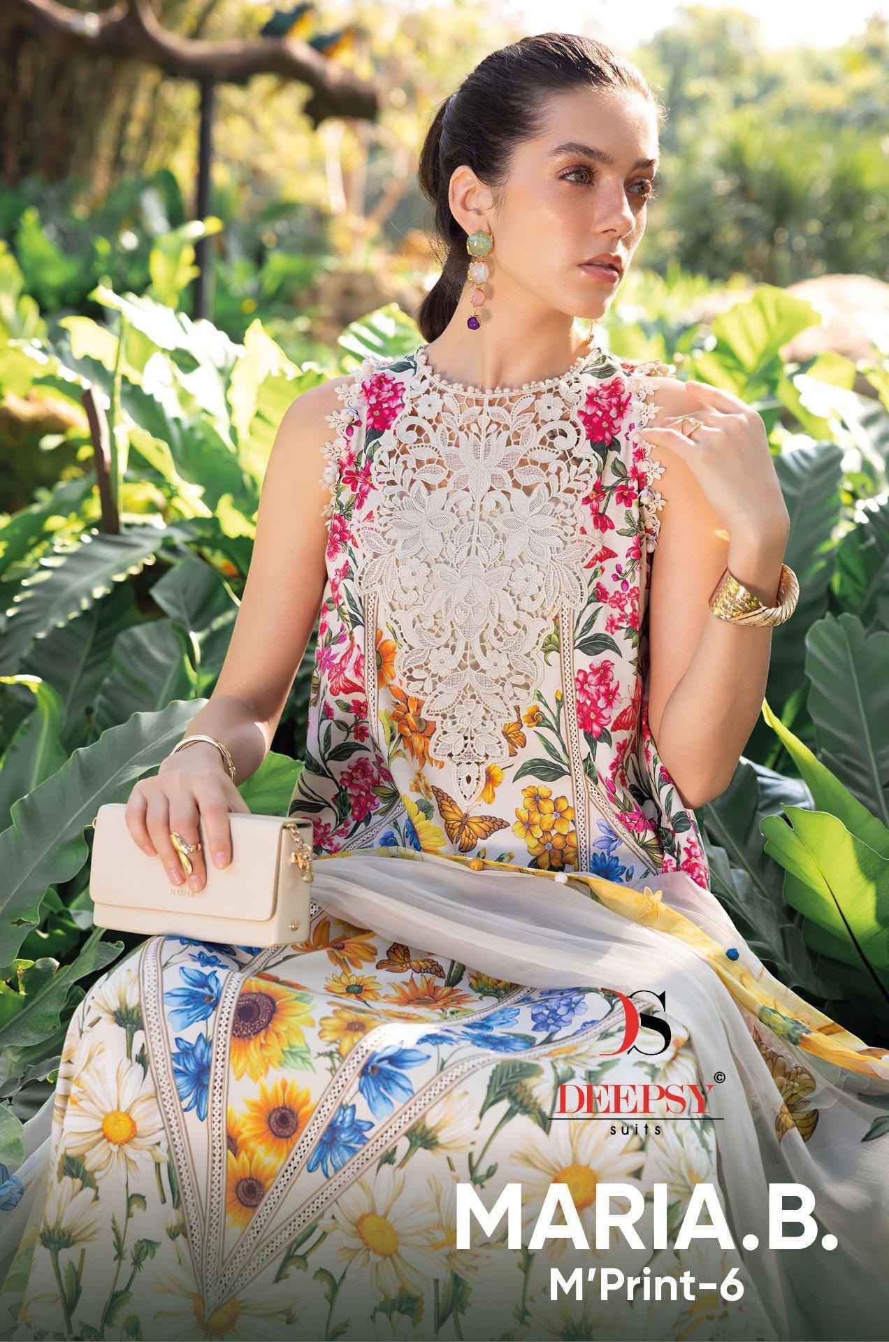 Deepsy Maria B Mprint Vol 6 Cotton Wholesale Dress Material Surat Wholesaler ( 8 pcs Catalogue )