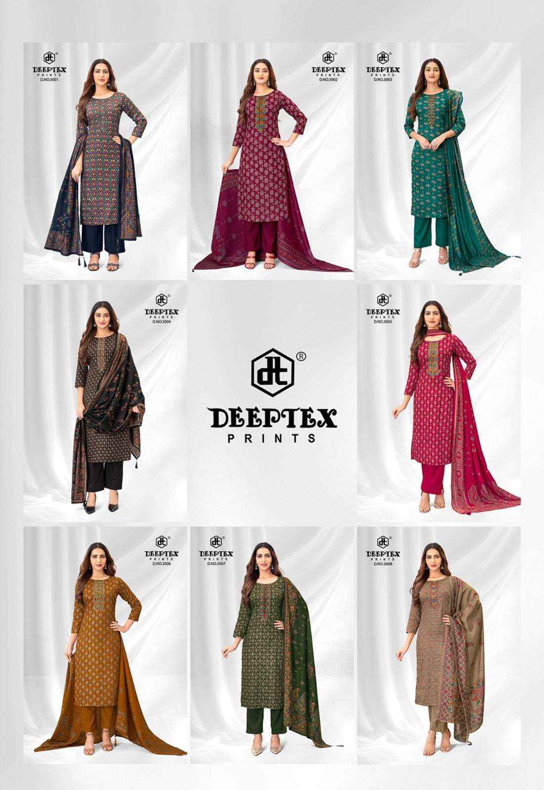 Deeptex Prints Mausami Vol 3 Jam Satin Dress Material Surat Wholesale Textile Market ( 8 Pcs Catalogue )