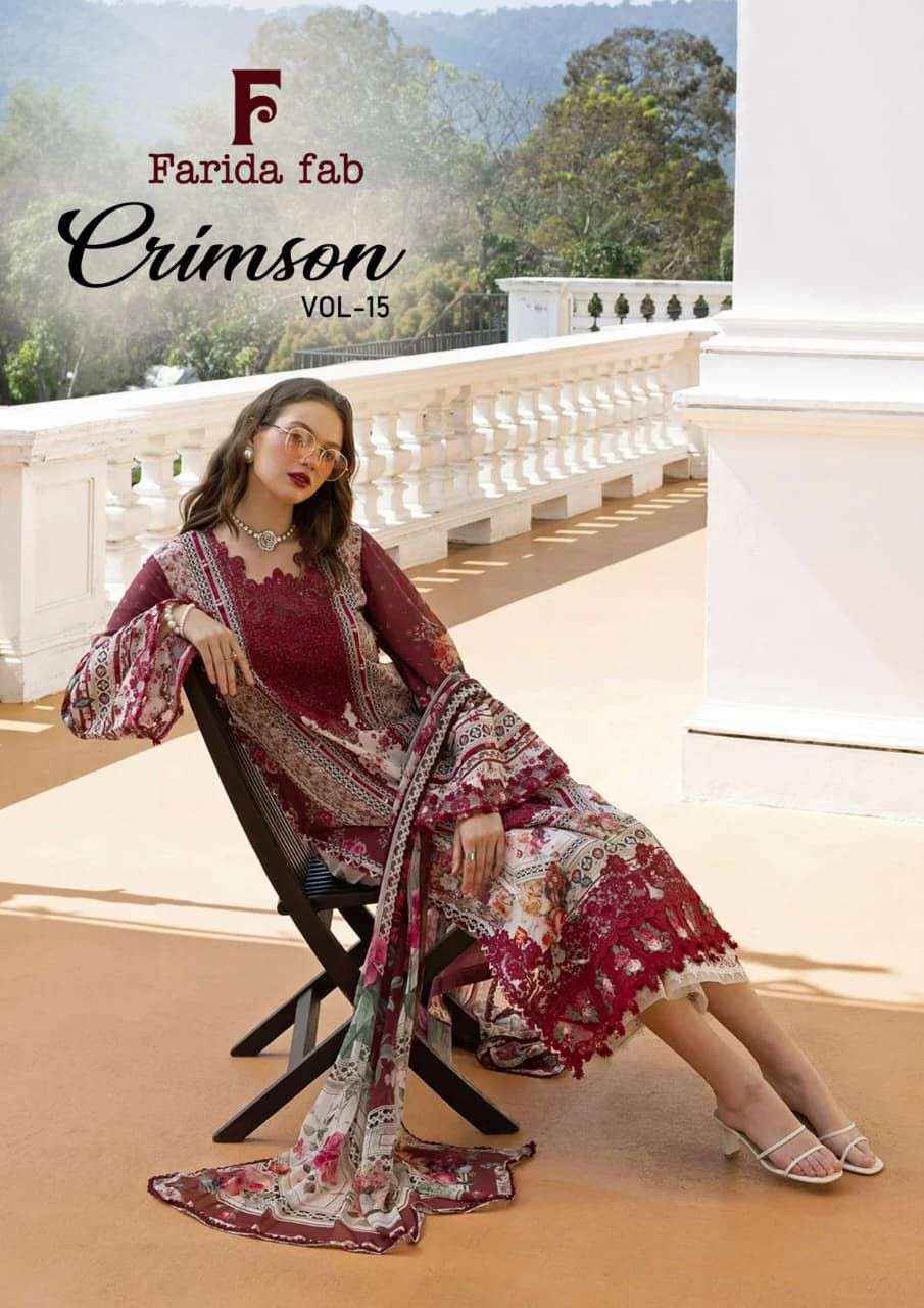 Farida Fab Crimson Vol 15 Cotton Dress Material Wholesale Catalogue ( 6 pcs Catalogue )
