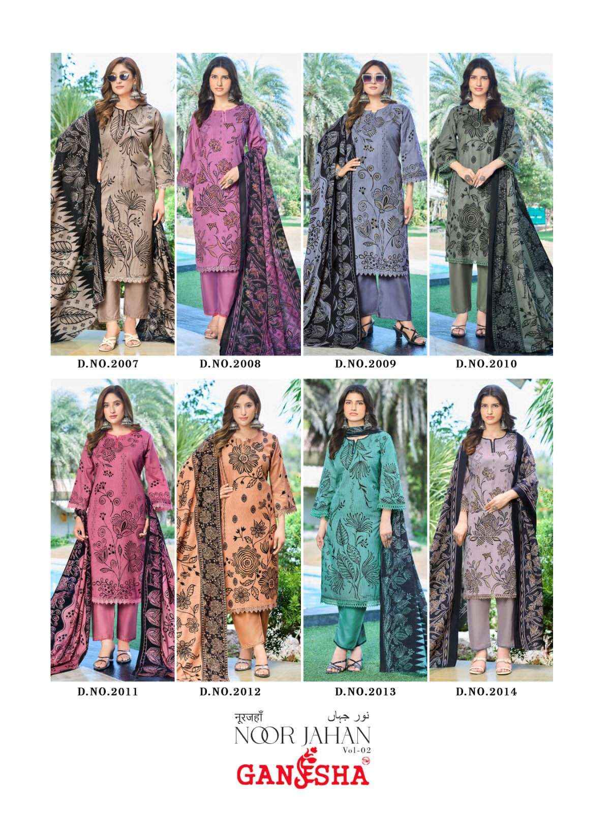Ganesha Noor Jahan Vol 2 Heavy Cotton Luxury Collection Summer Dress ( 8 Pcs Catalog )