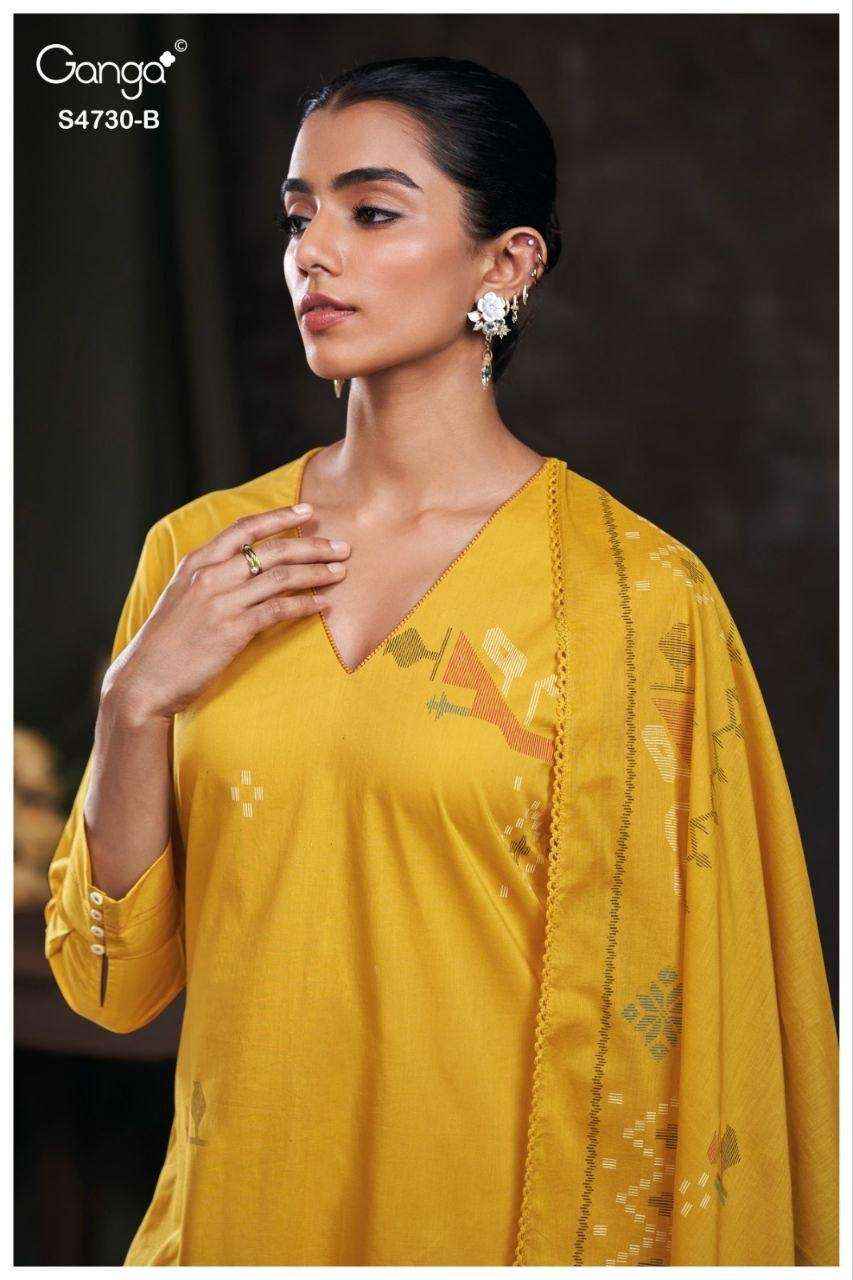 Ganga Fashion Nayvya 4730 Premium Cotton Ladies Dress Collection ( 4 Pcs Catalog )