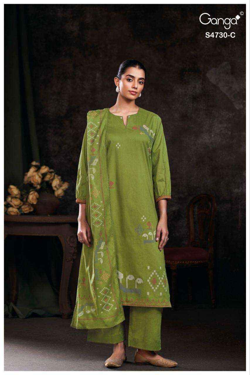 Ganga Fashion Nayvya 4730 Premium Cotton Ladies Dress Collection ( 4 Pcs Catalog )