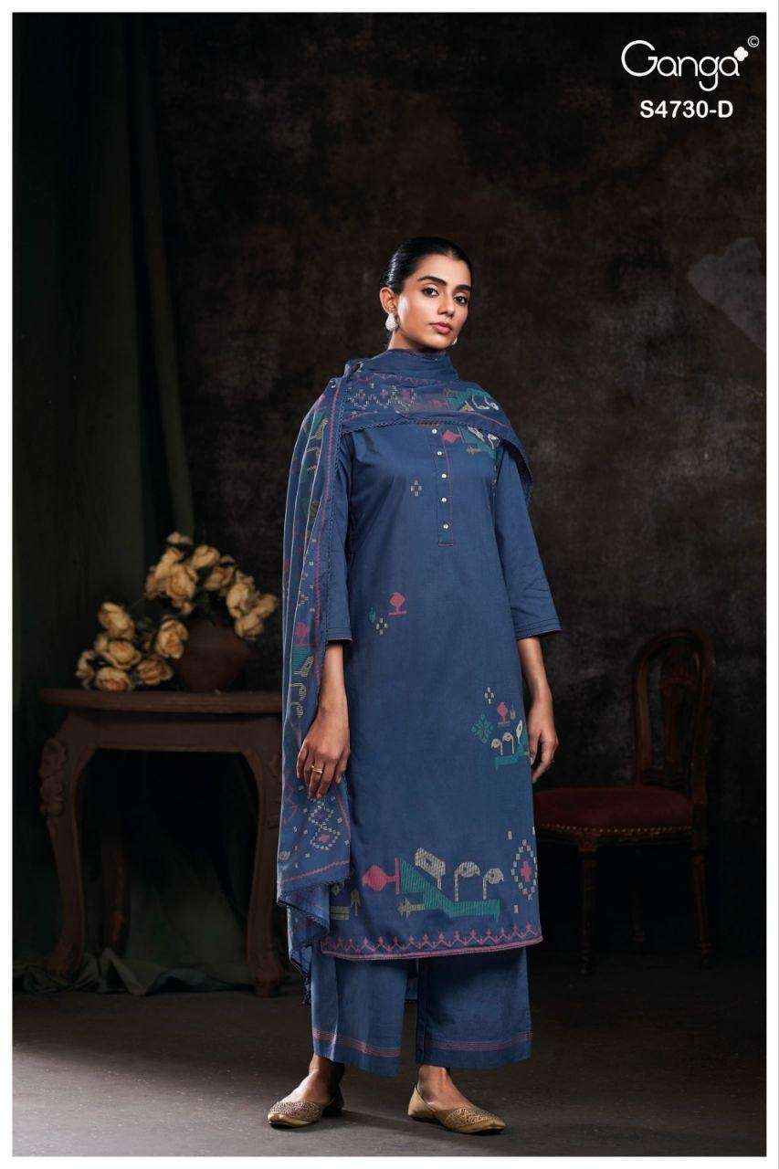 Ganga Fashion Nayvya 4730 Premium Cotton Ladies Dress Collection ( 4 Pcs Catalog )