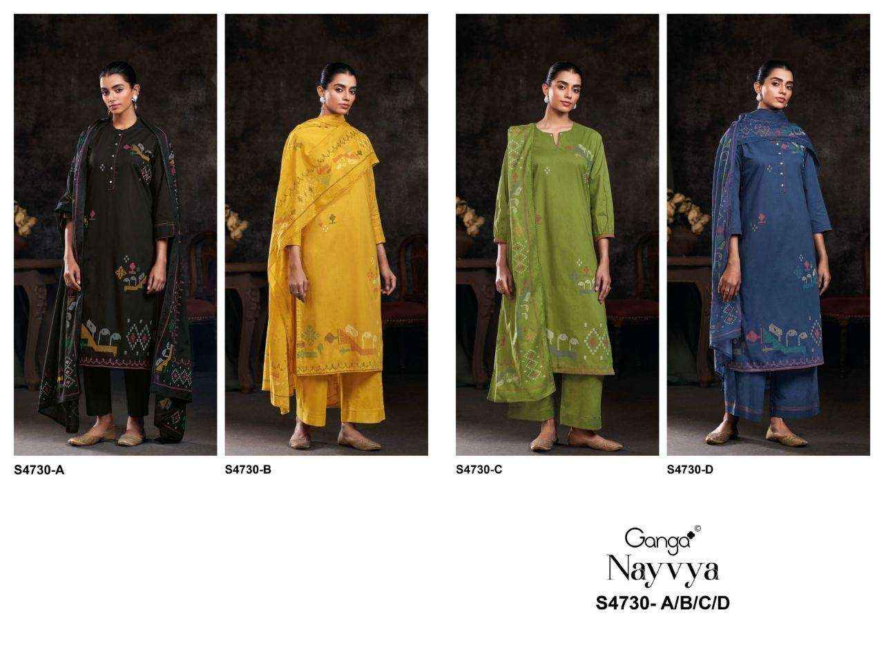 Ganga Fashion Nayvya 4730 Premium Cotton Ladies Dress Collection ( 4 Pcs Catalog )