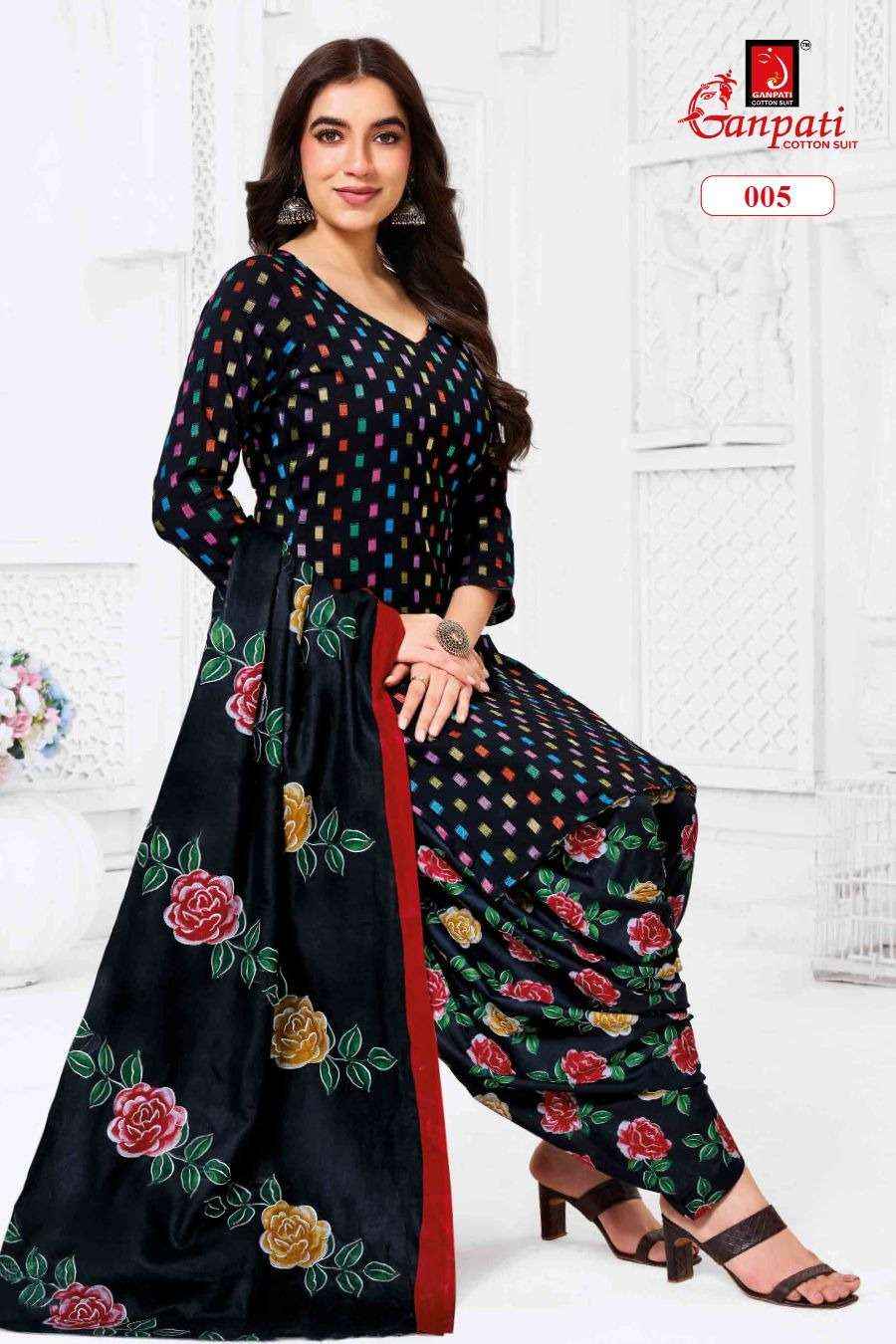 Ganpati Kaju Katli Vol 1 Readymade Cotton Patiyala Dress Collection ( 6 Pcs Catalog )
