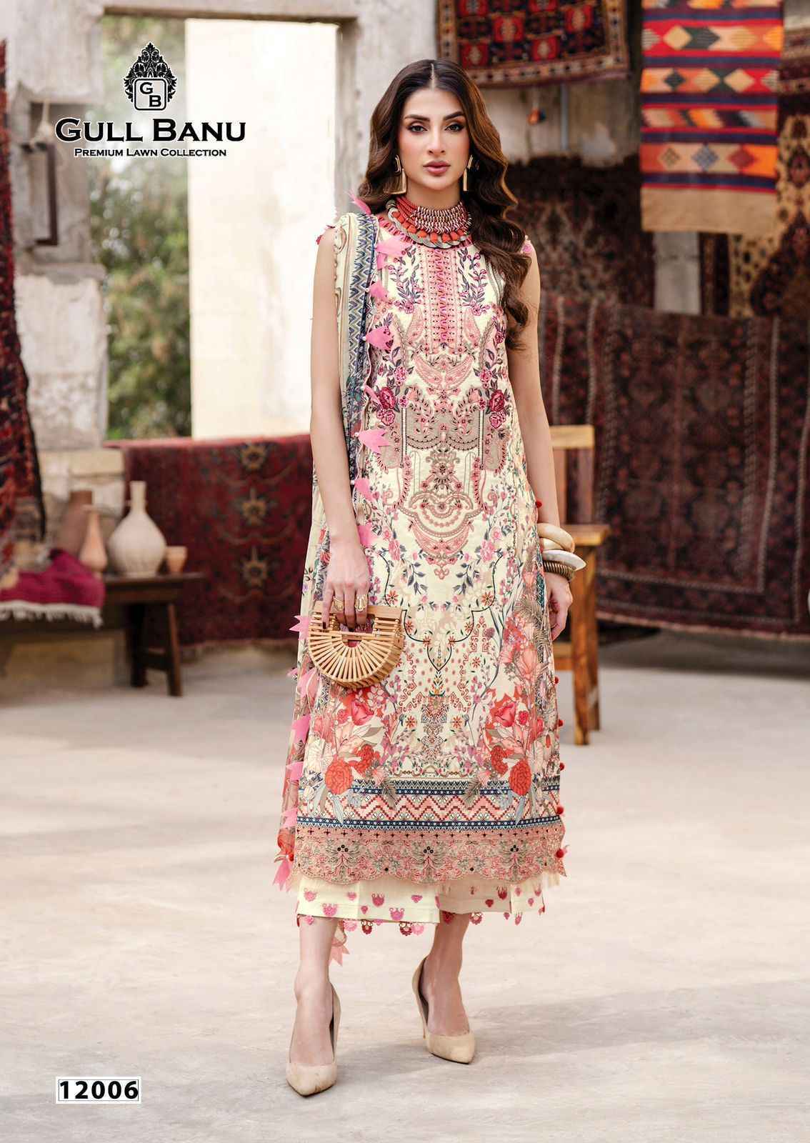 Gull Aahmed Gull Banu Vol 12 Cambric Cotton Wholesale Pakistani Suits  ( 6 pcs Catalogue )