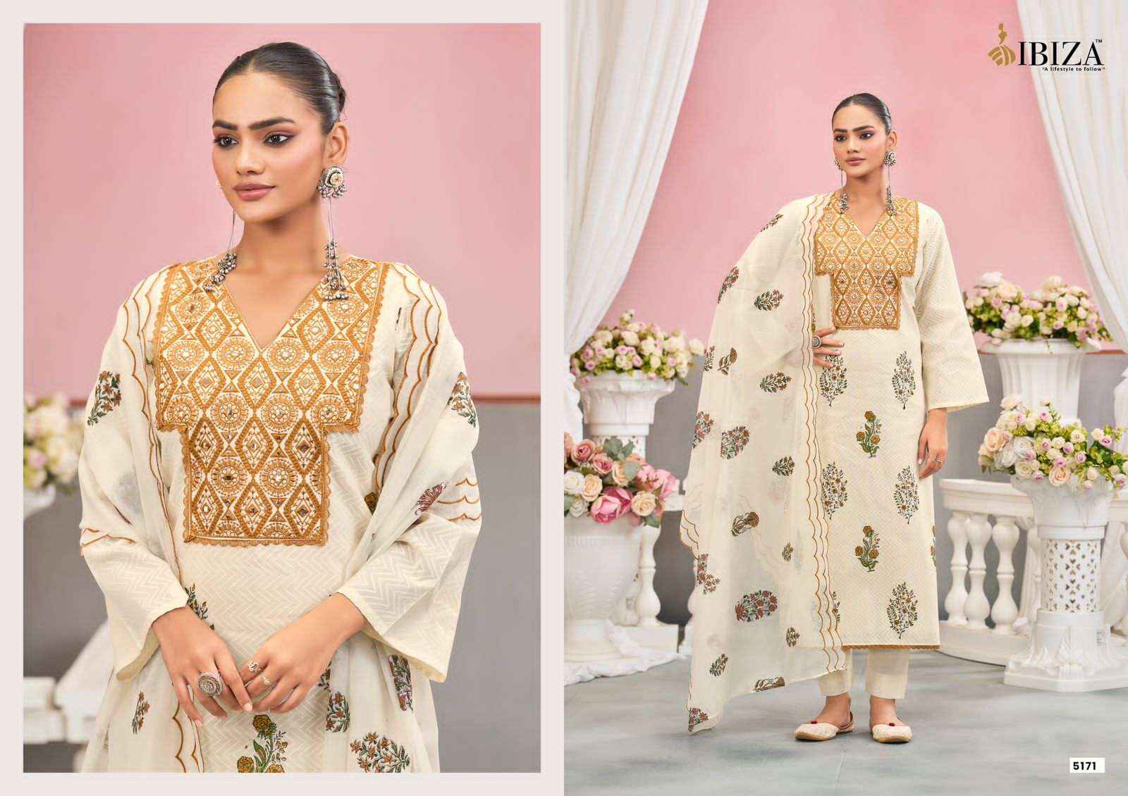 Ibiza Enroot Pure Cotton Latest Dress Material Surat Textile Market ( 4 Pcs Catalogue )