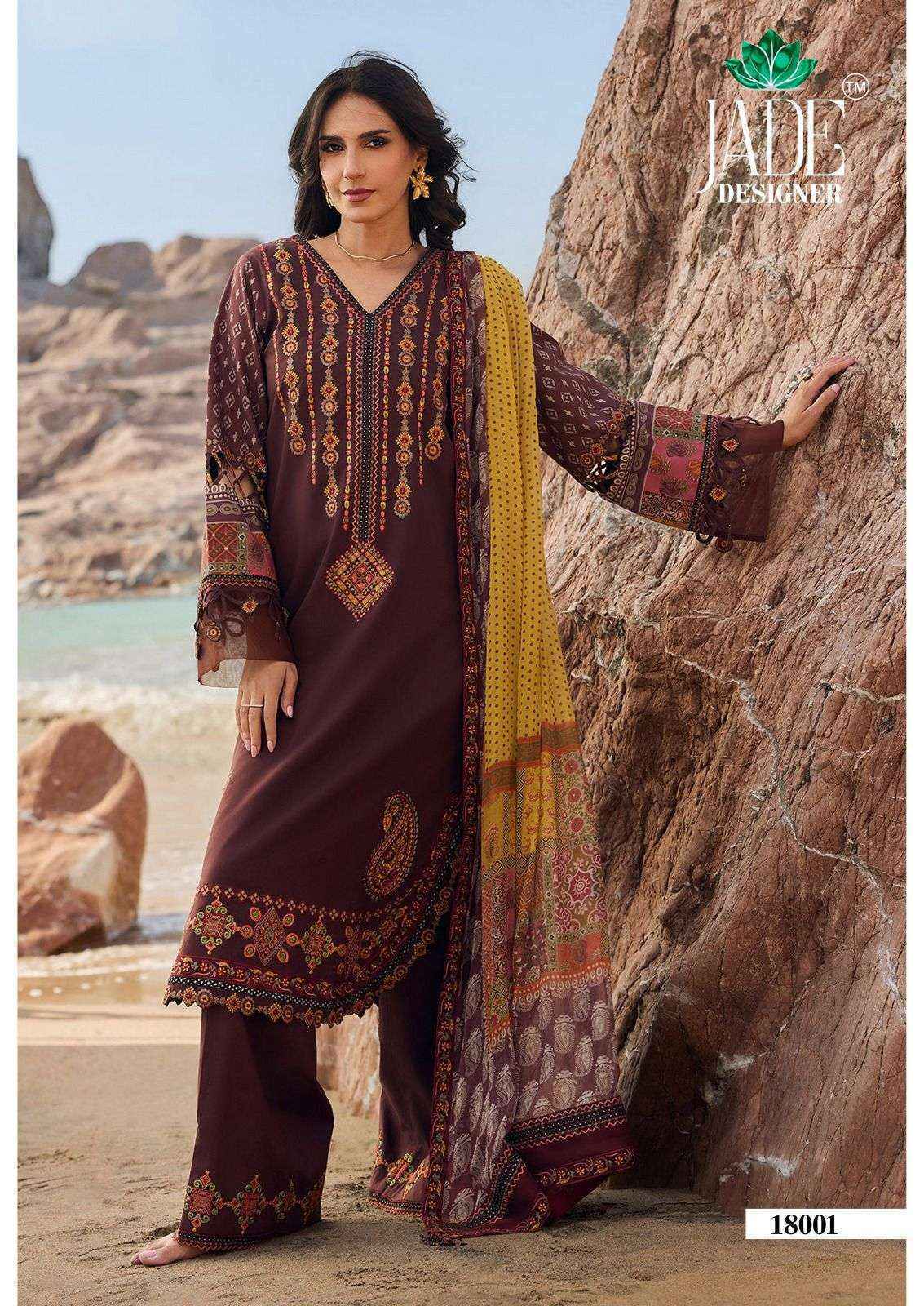 Jade Crimsons Vol 18 Cambric Cotton Pakistani Printed Wholesale Price ( 6 pc Catalogue )