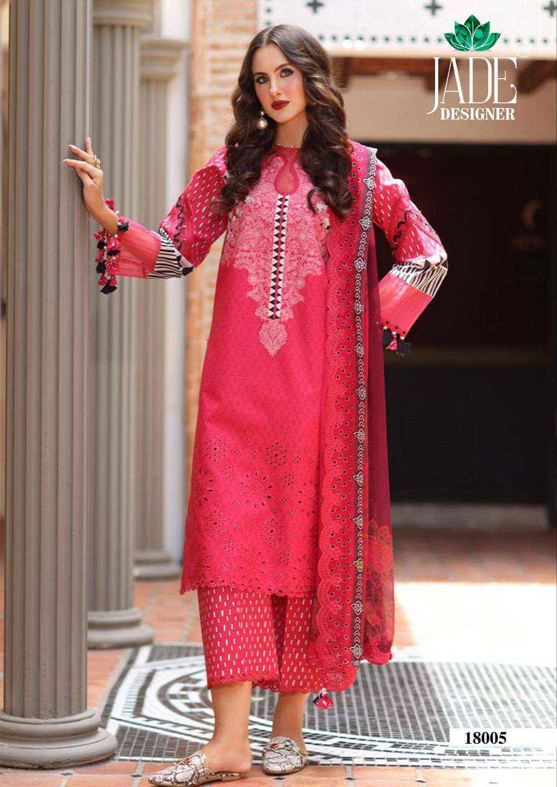 Jade Crimsons Vol 18 Cambric Cotton Pakistani Printed Wholesale Price ( 6 pc Catalogue )