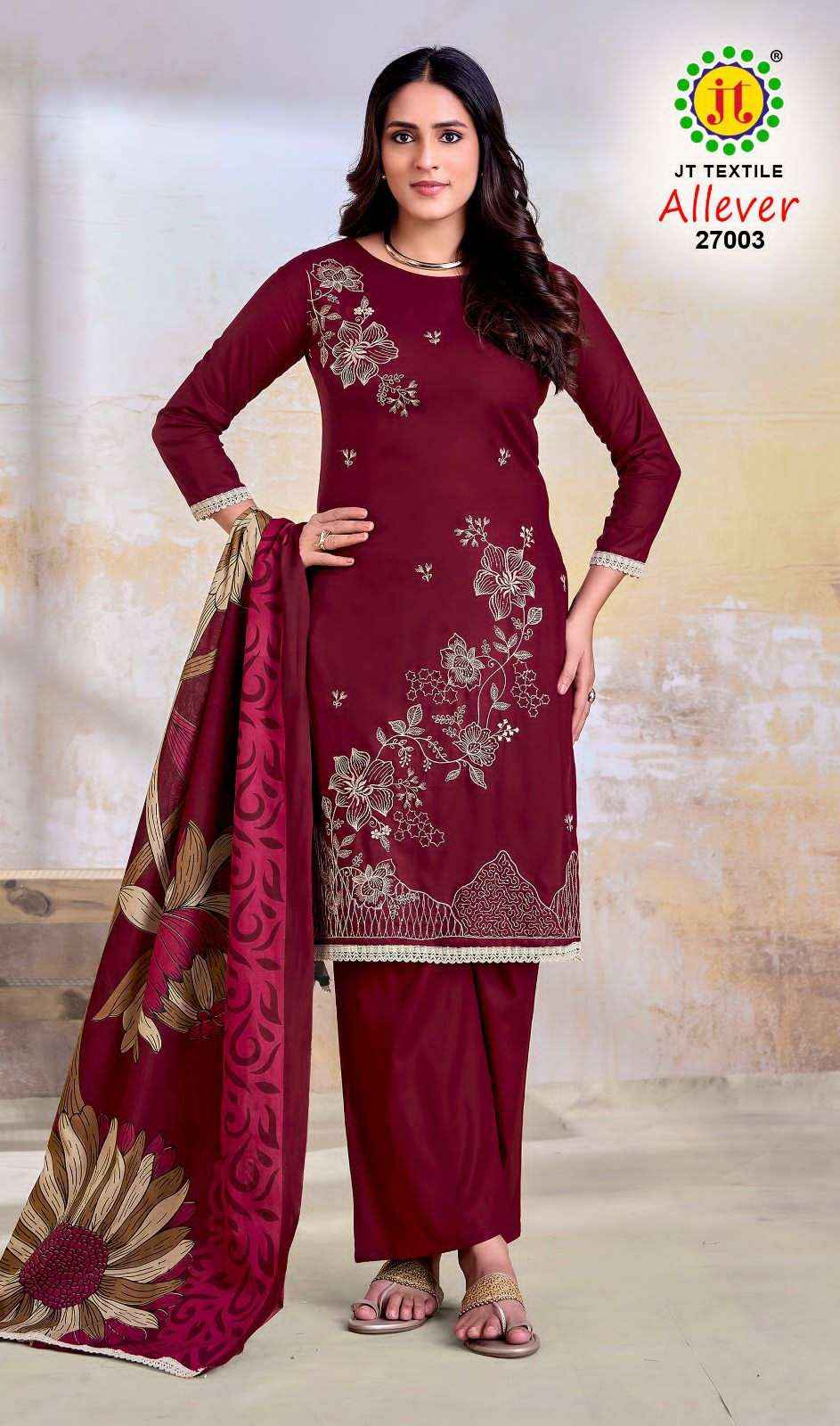 Jt Allever Vol 27 Rayon Dress Material Wholesale Price Surat Market ( 5 Pcs Catalogue )