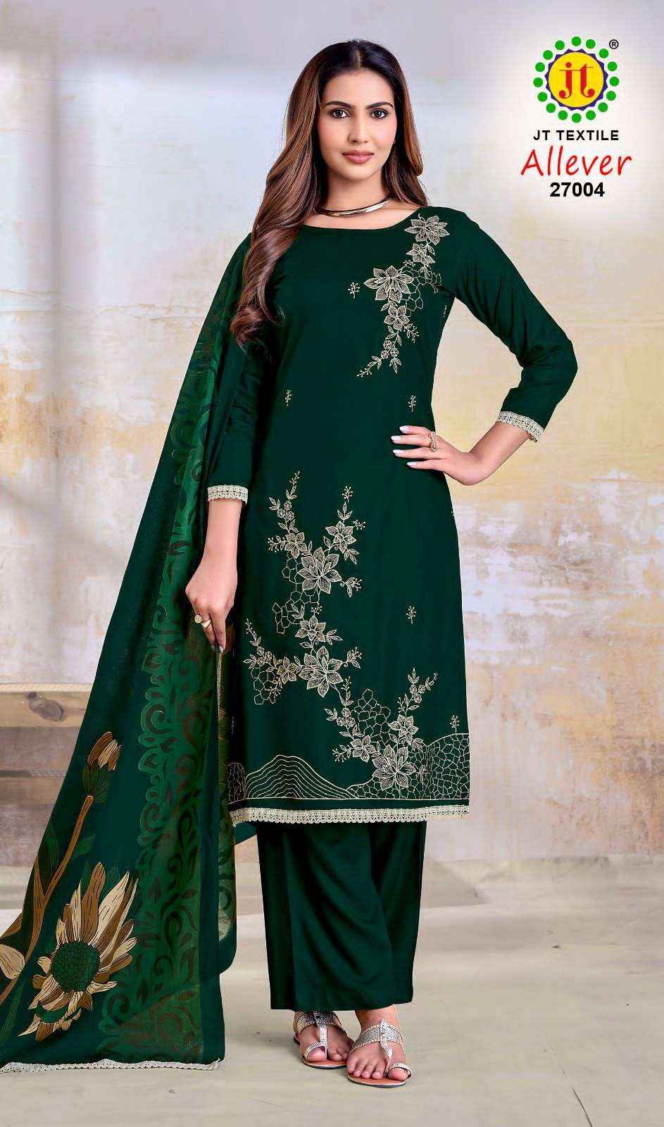 Jt Allever Vol 27 Rayon Dress Material Wholesale Price Surat Market ( 5 Pcs Catalogue )