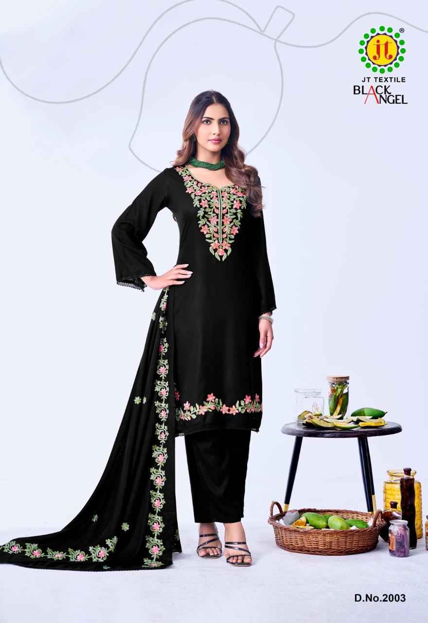 Jt Black Angel Vol 2 Rayon Dress Material New Catalogue Wholesale Price ( 5 pcs Catalogue )