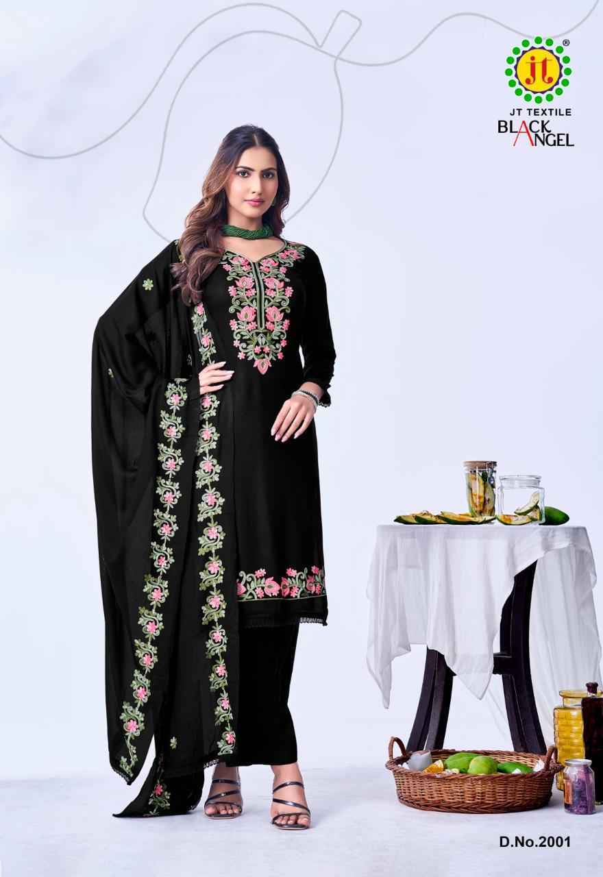 Jt Black Angel Vol 2 Rayon Dress Material New Catalogue Wholesale Price ( 5 pcs Catalogue )