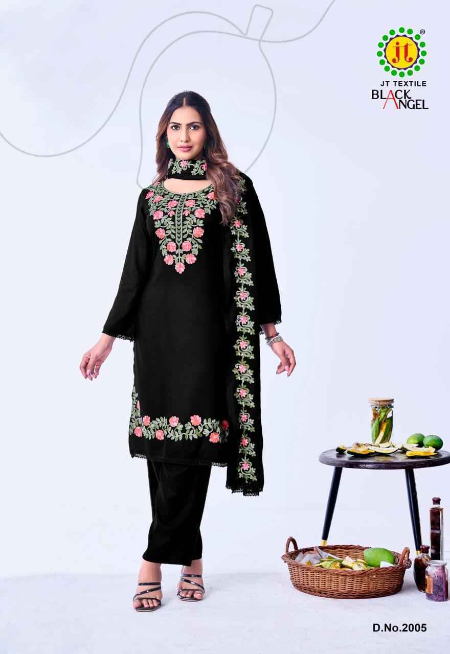 Jt Black Angel Vol 2 Rayon Dress Material New Catalogue Wholesale Price ( 5 pcs Catalogue )