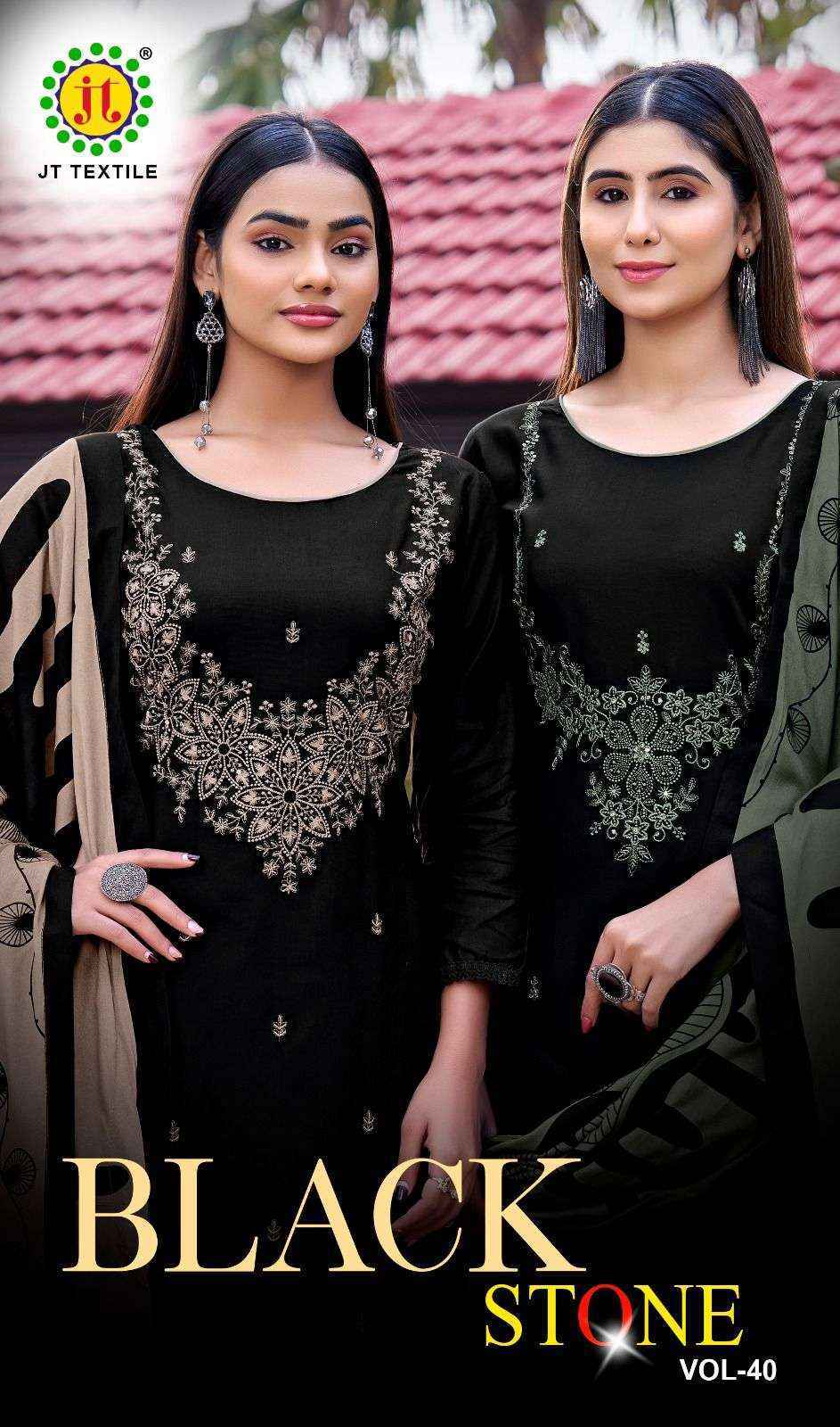 Jt Black Stone Vol 40 Rayon Dress Material Wholesale price ( 5 pcs Catalogue )