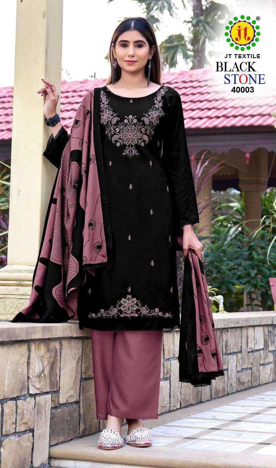 Jt Black Stone Vol 40 Rayon Dress Material Wholesale price ( 5 pcs Catalogue )