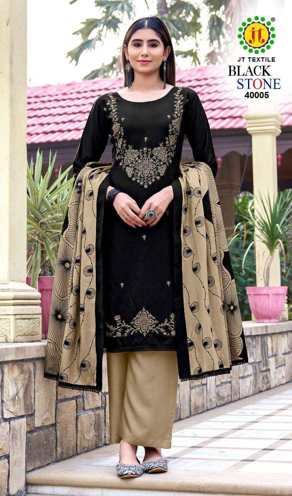 Jt Black Stone Vol 40 Rayon Dress Material Wholesale price ( 5 pcs Catalogue )