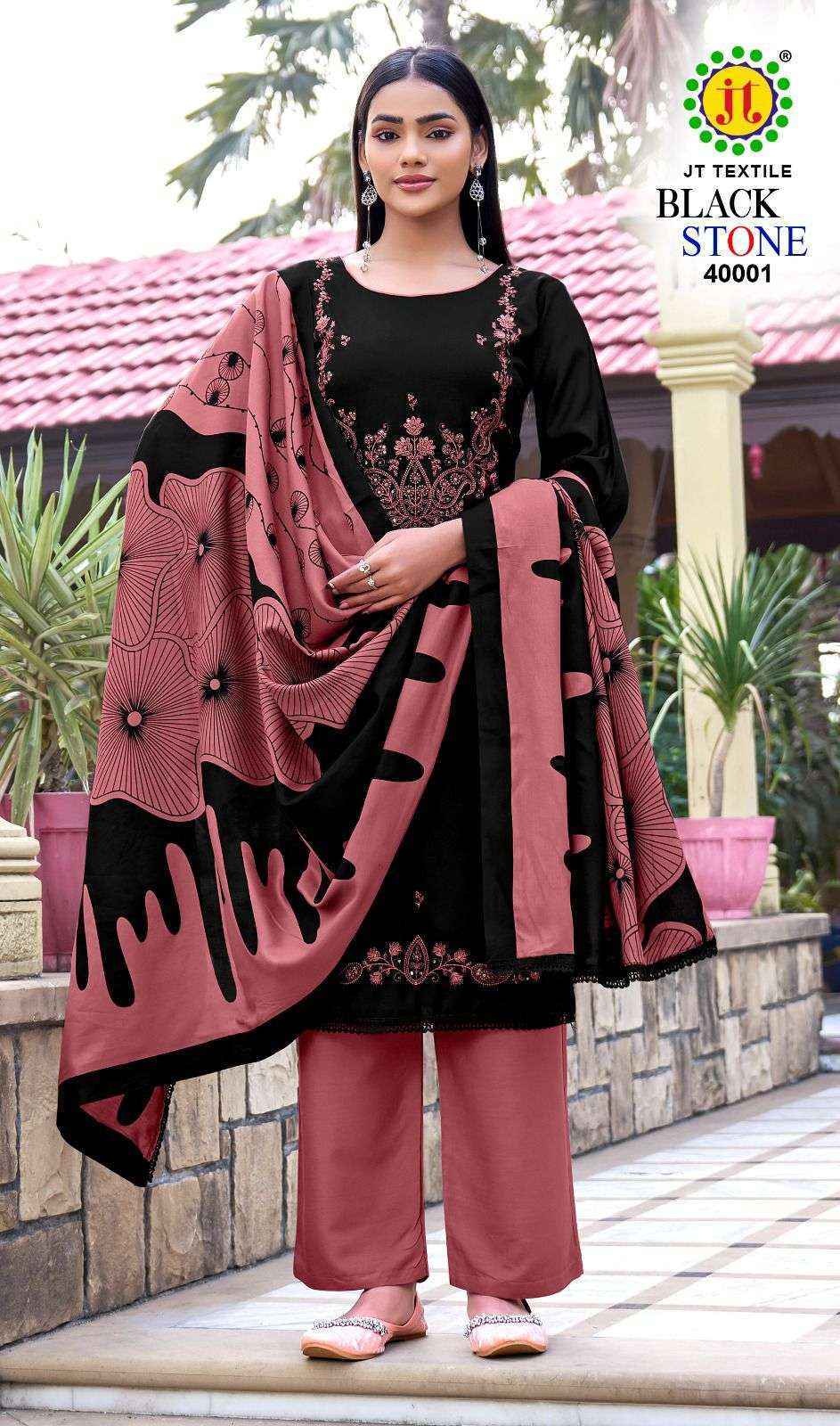 Jt Black Stone Vol 40 Rayon Dress Material Wholesale price ( 5 pcs Catalogue )