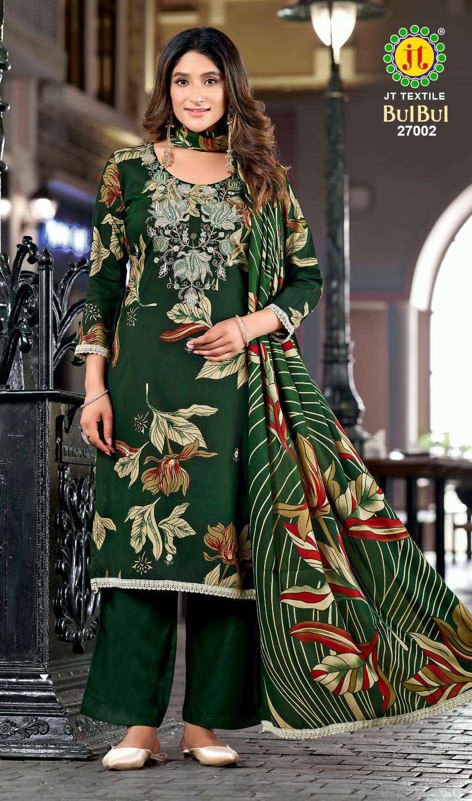 Jt Bulbul Vol 27 Fancy Rayon Dress Material Wholesale Price ( 5 Pcs Catalogue )