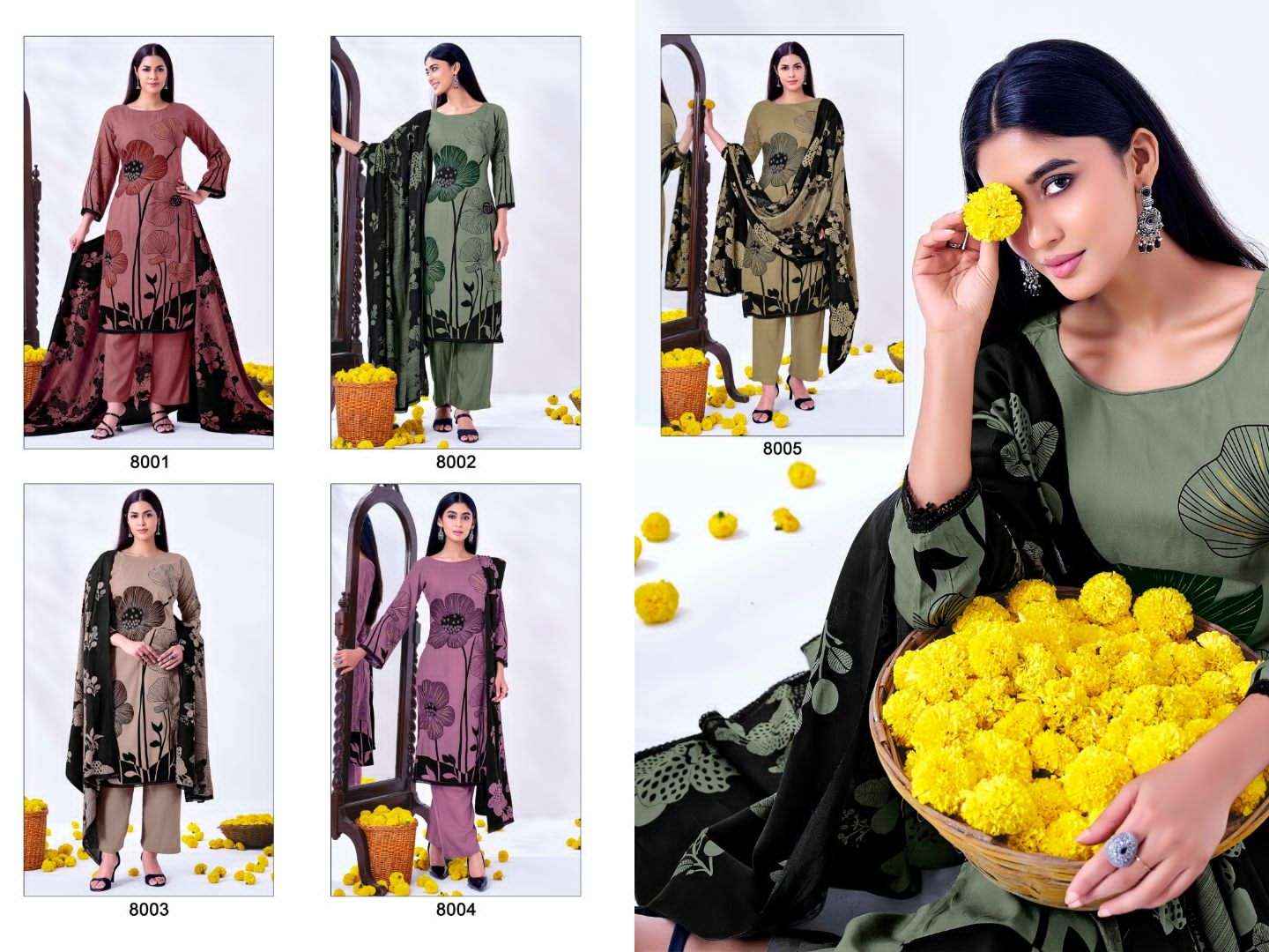 Jt Nigaar Vol 8 Exclusive Designs Rayon Dress Collection ( 5 Pcs Catalog )