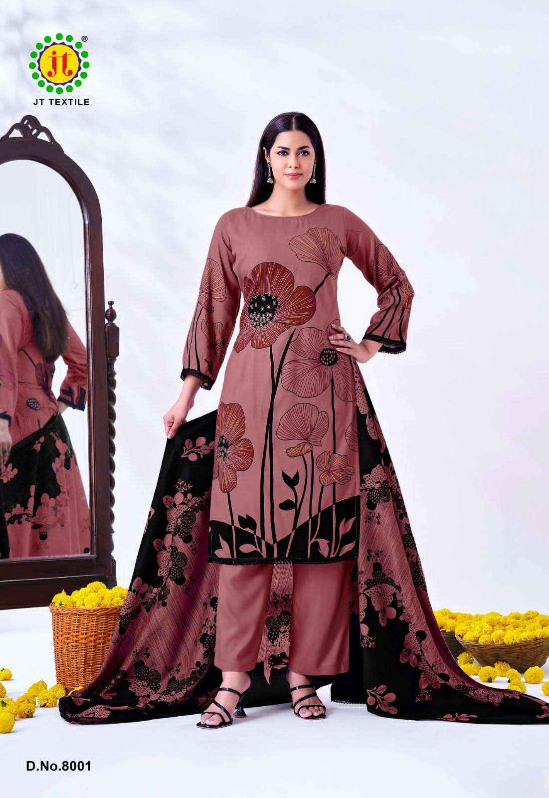 Jt Nigaar Vol 8 Exclusive Designs Rayon Dress Collection ( 5 Pcs Catalog )