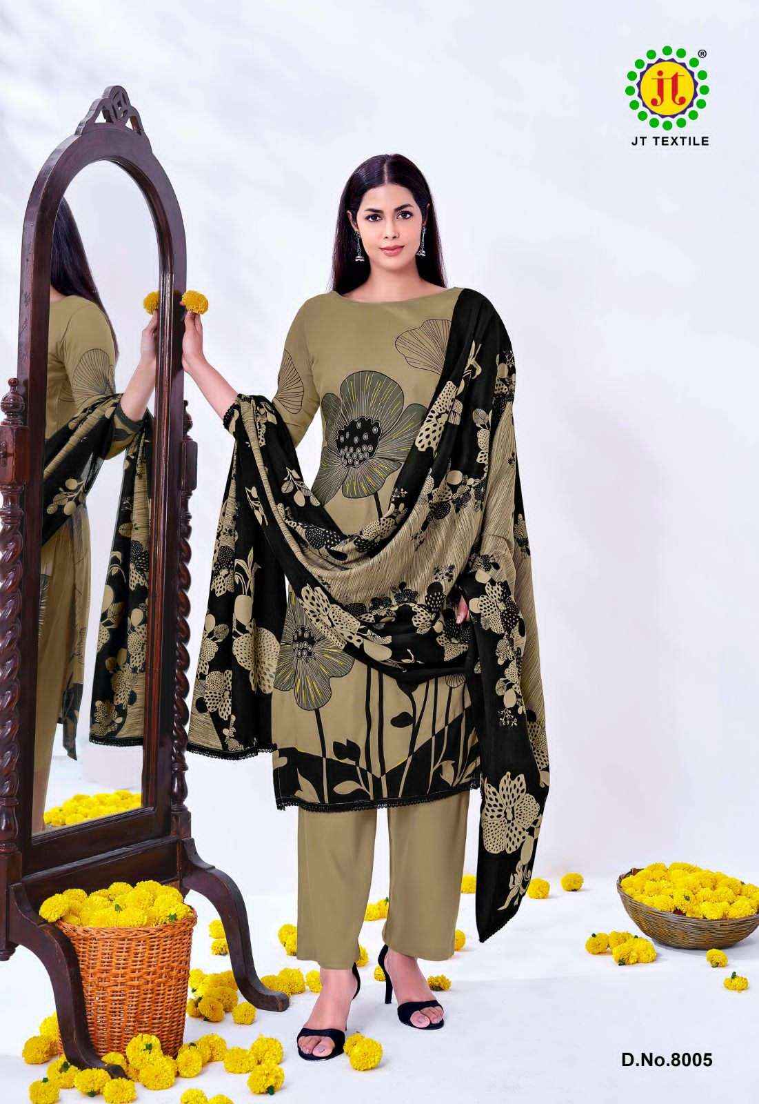 Jt Nigaar Vol 8 Exclusive Designs Rayon Dress Collection ( 5 Pcs Catalog )