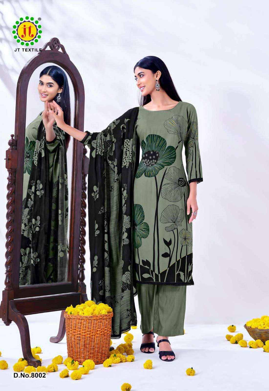 Jt Nigaar Vol 8 Exclusive Designs Rayon Dress Collection ( 5 Pcs Catalog )