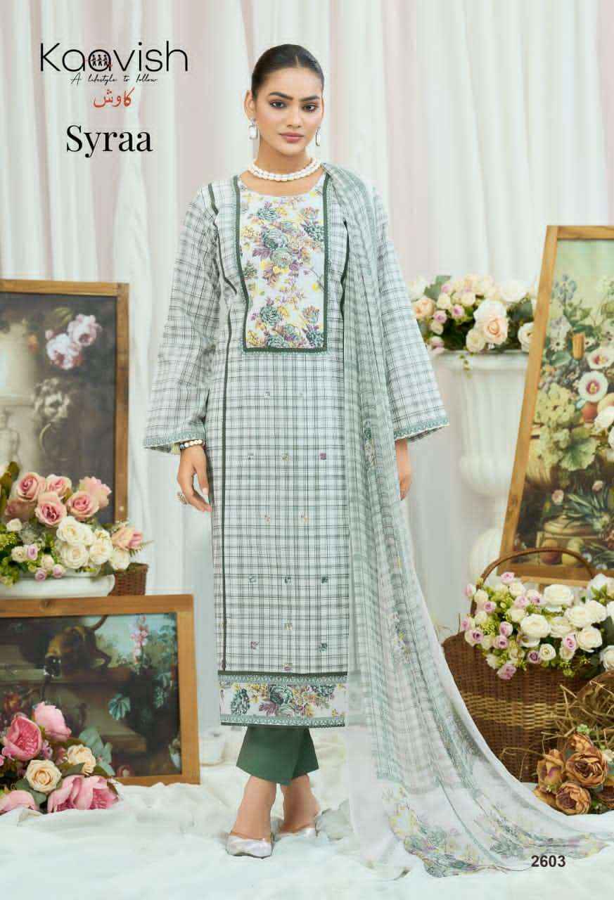 Kaavish Syraa Pure Lawn Cotton Ladies Dress Collection ( 4 Pcs Catalog )