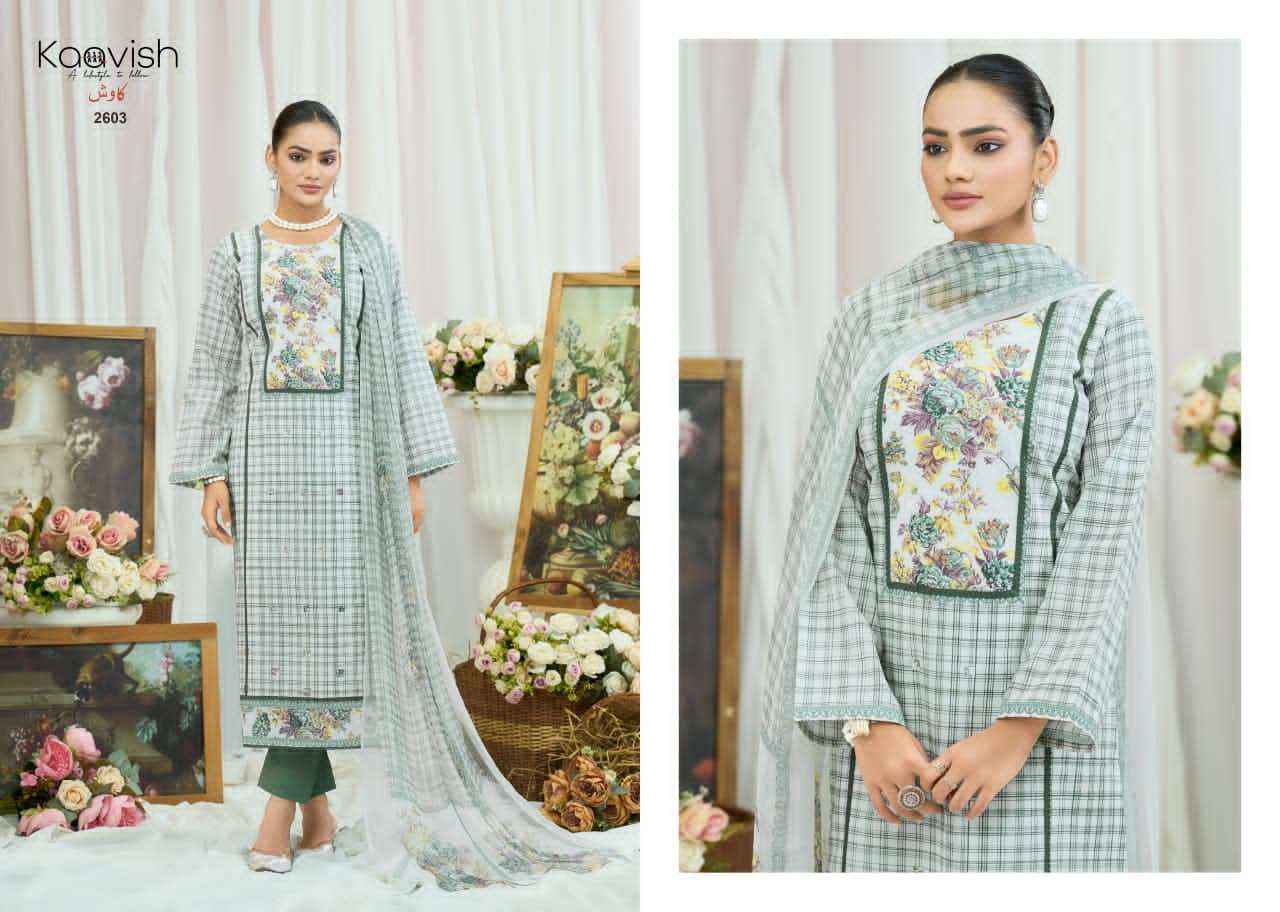 Kaavish Syraa Pure Lawn Cotton Ladies Dress Collection ( 4 Pcs Catalog )