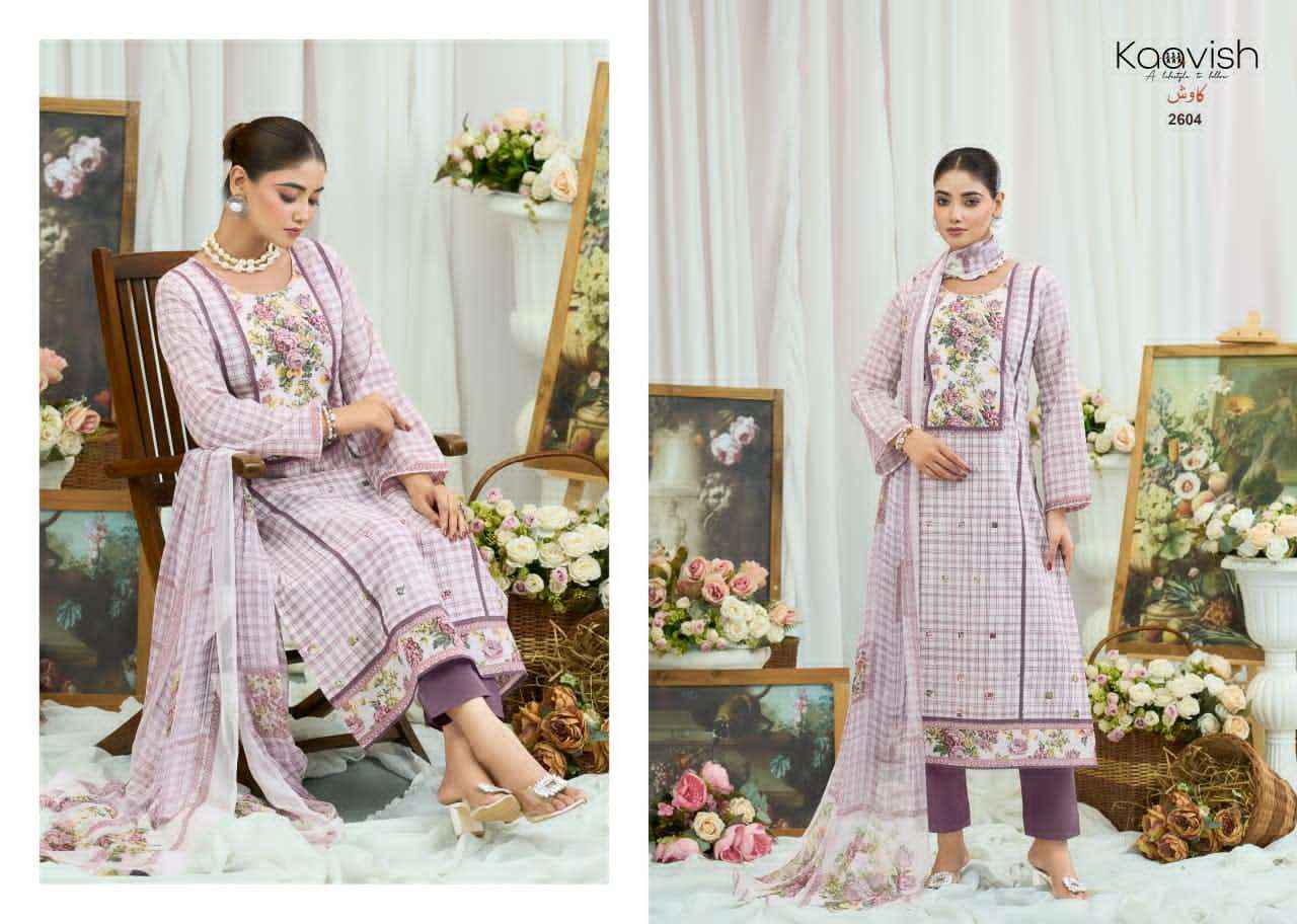 Kaavish Syraa Pure Lawn Cotton Ladies Dress Collection ( 4 Pcs Catalog )